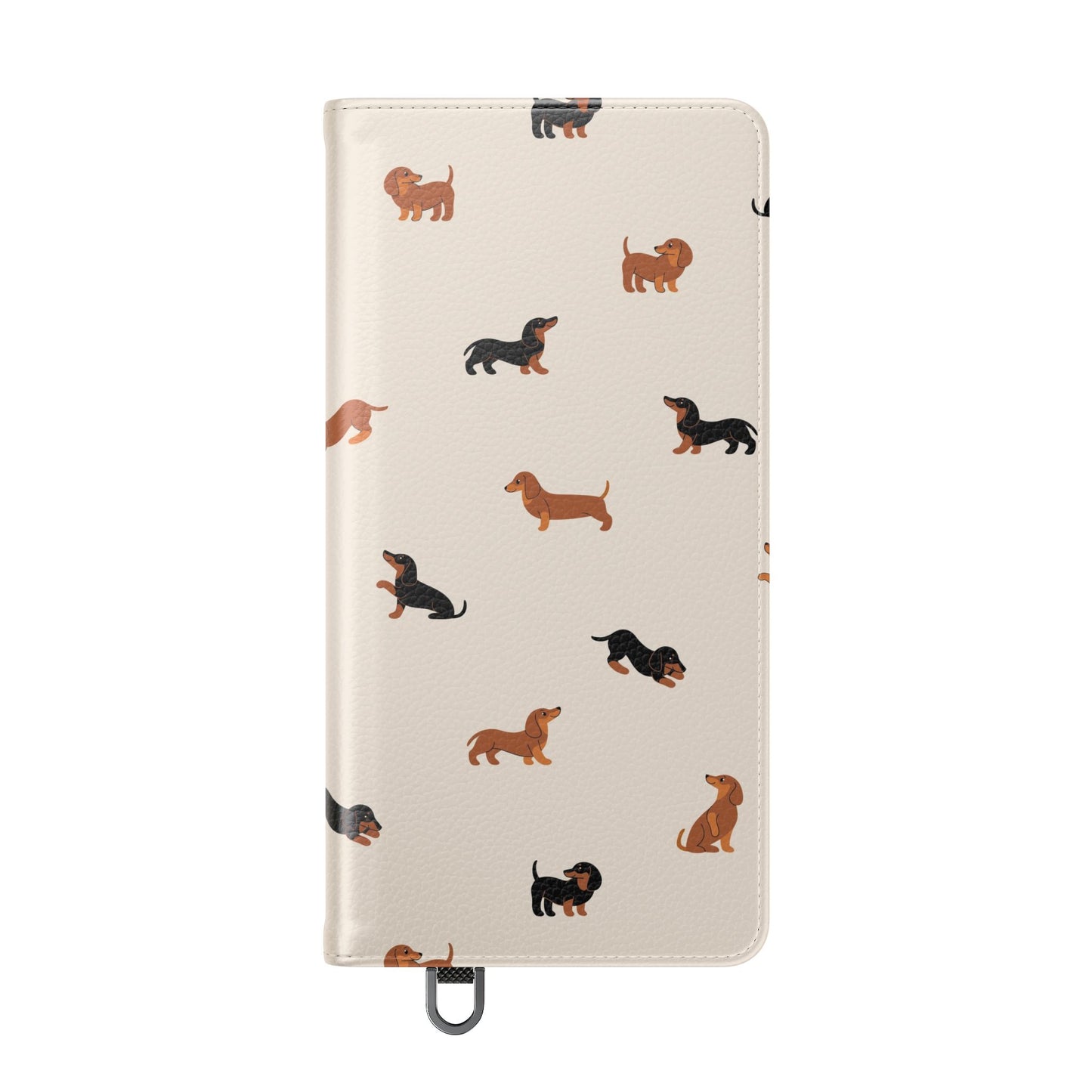 Dachshund Pattern Flip Phone Case — Wallet Folio with Card Slots