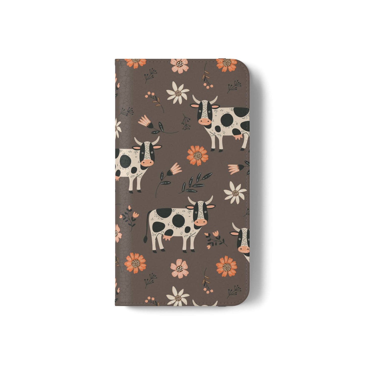 Cow Floral Flip Phone Case – Folklore Farm Pattern Wallet Case