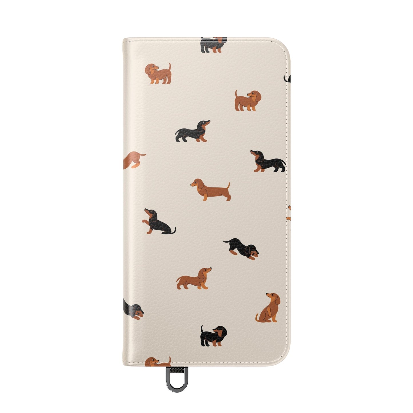 Dachshund Pattern Flip Phone Case — Wallet Folio with Card Slots