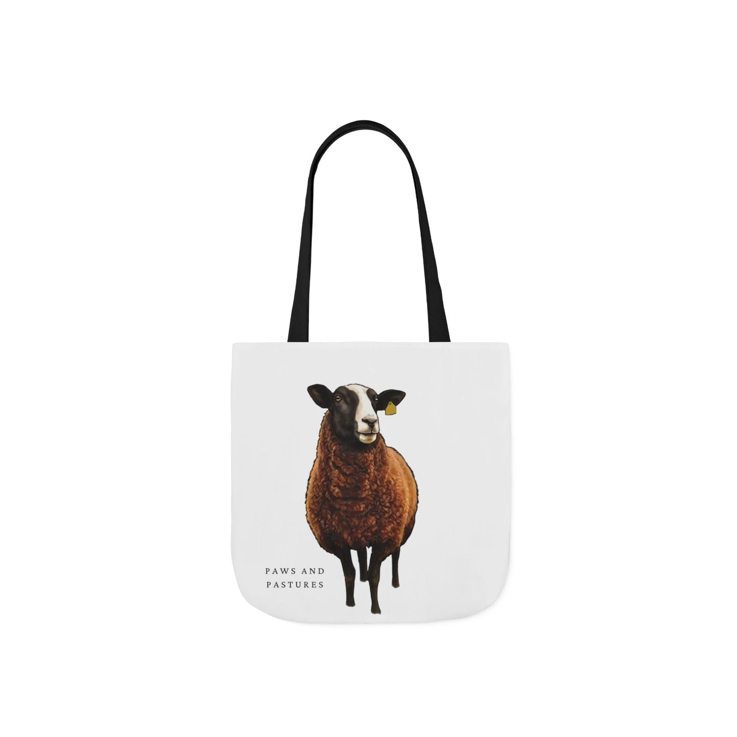 Zwartble Sheep Illustration Tote Bag — Cute Brown Sheep Canvas Shopping Tote