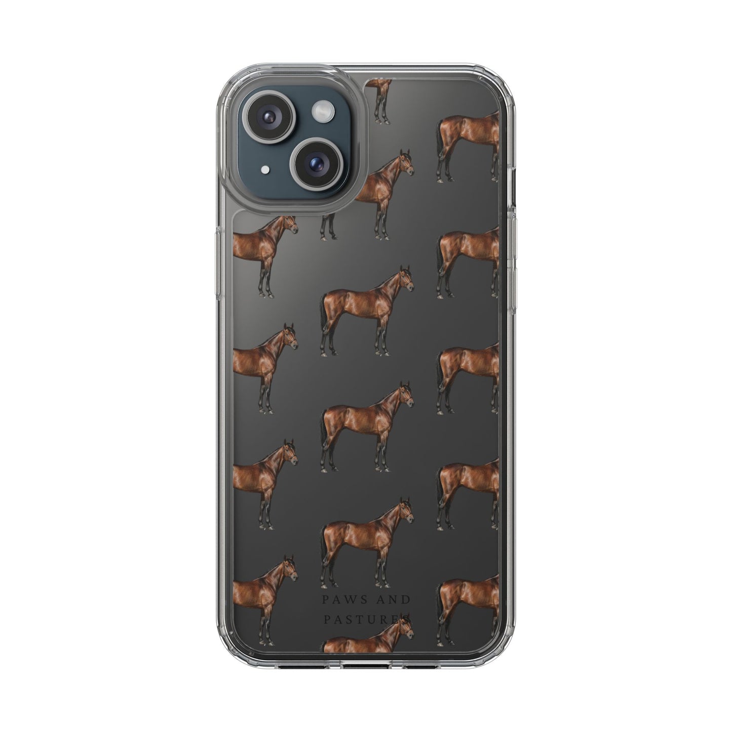 Horse Pattern Clear iPhone Case