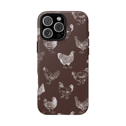 Chicken Pattern Tough Phone Case — Rustic Farmhouse iPhone Cover
