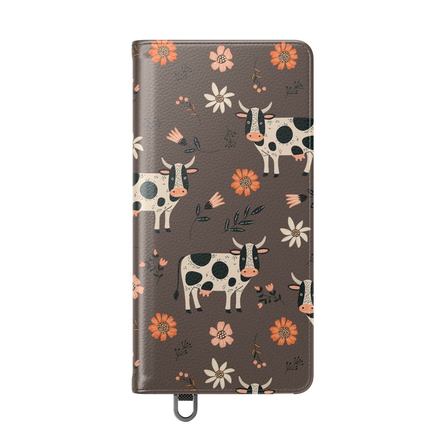 Cow Floral Flip Phone Case – Folklore Farm Pattern Wallet Case