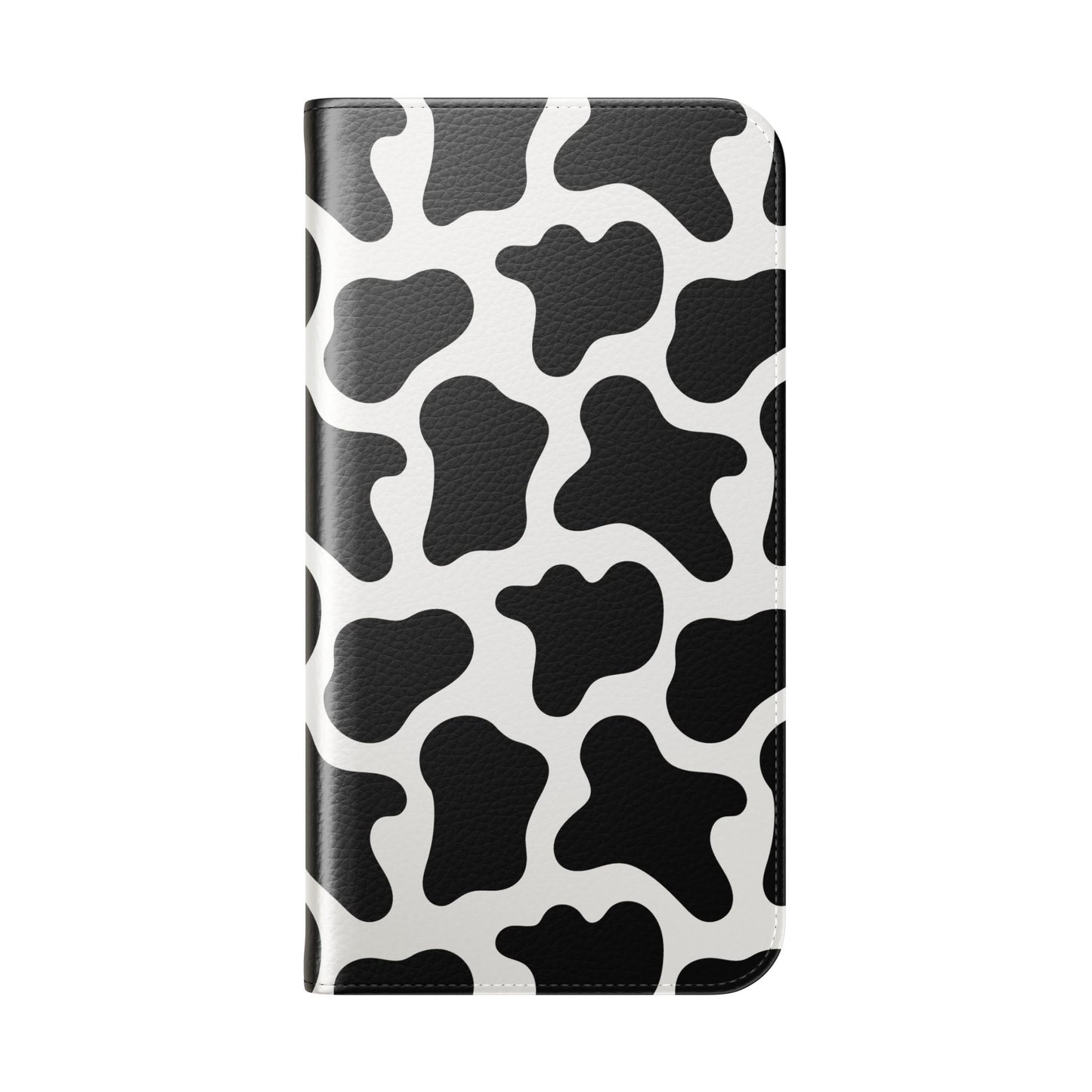 Cow Print Flip Phone Case — Black & White Wallet Flip Case