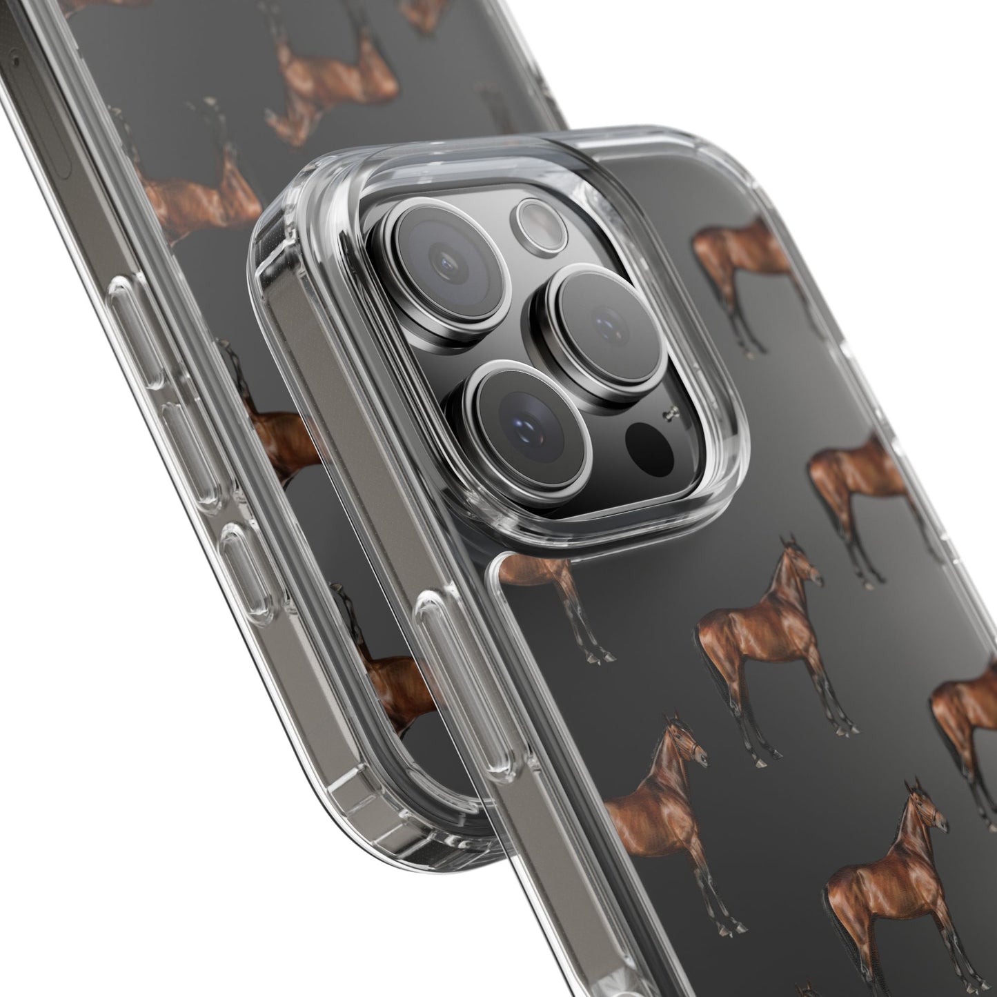 Horse Pattern Clear iPhone Case