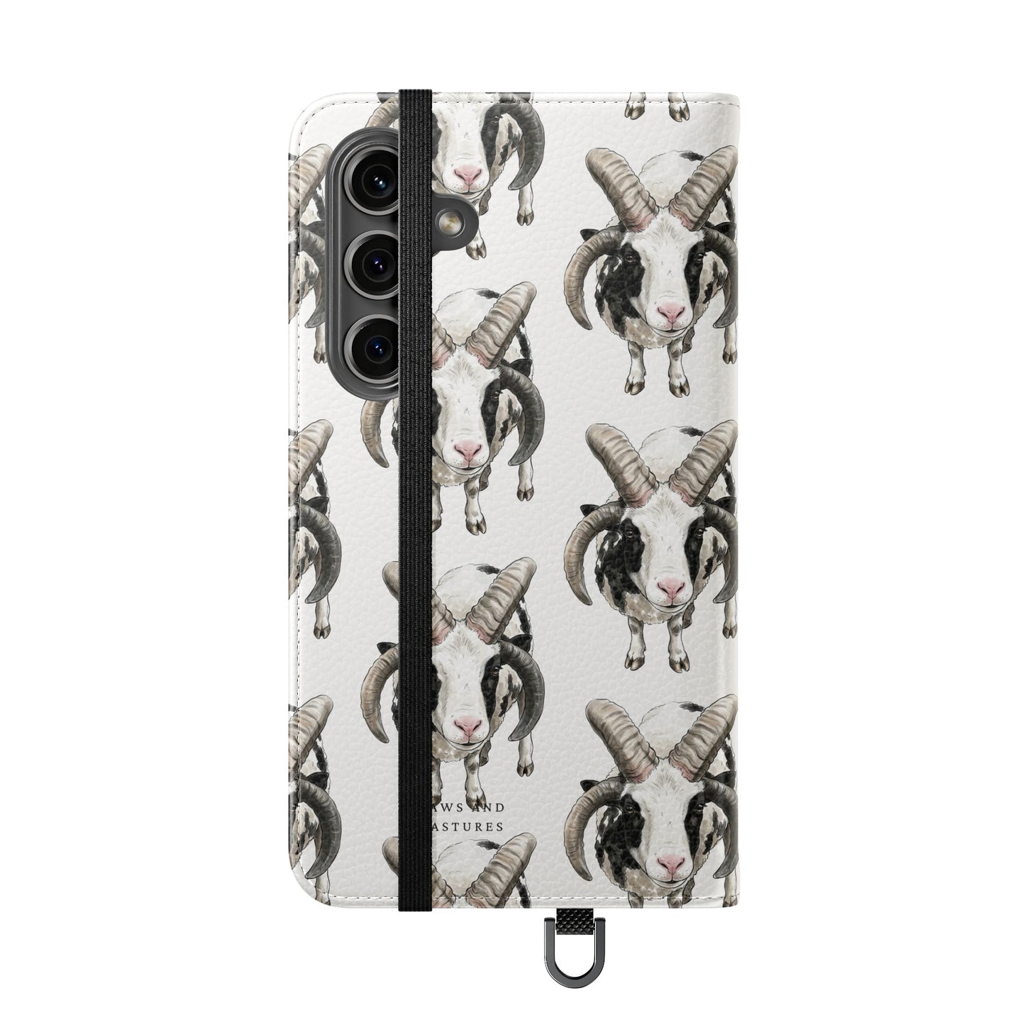 Jacob Sheep Pattern Flip Phone Case — Cute Farm Animal Wallet Cover