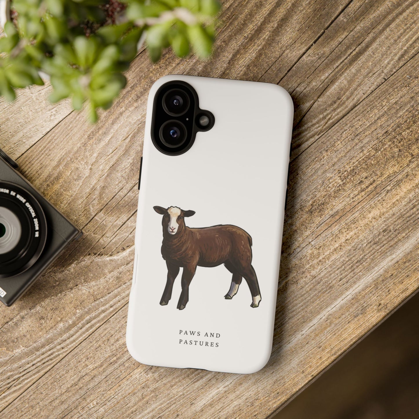 Zwartble Phone Case — Brown Sheep Illustration "Paws and Pastures"