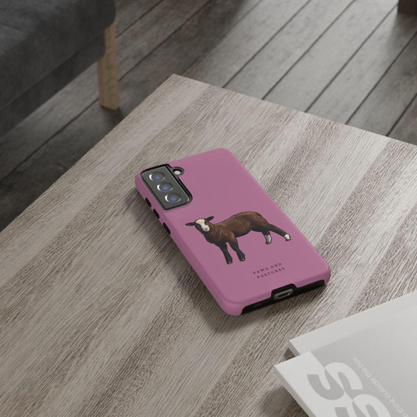Zwartble Phone Case — Brown Sheep Illustration "Paws and Pastures"