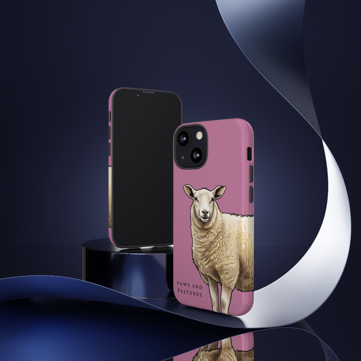 Pink Sheep Illustration Tough Phone Case