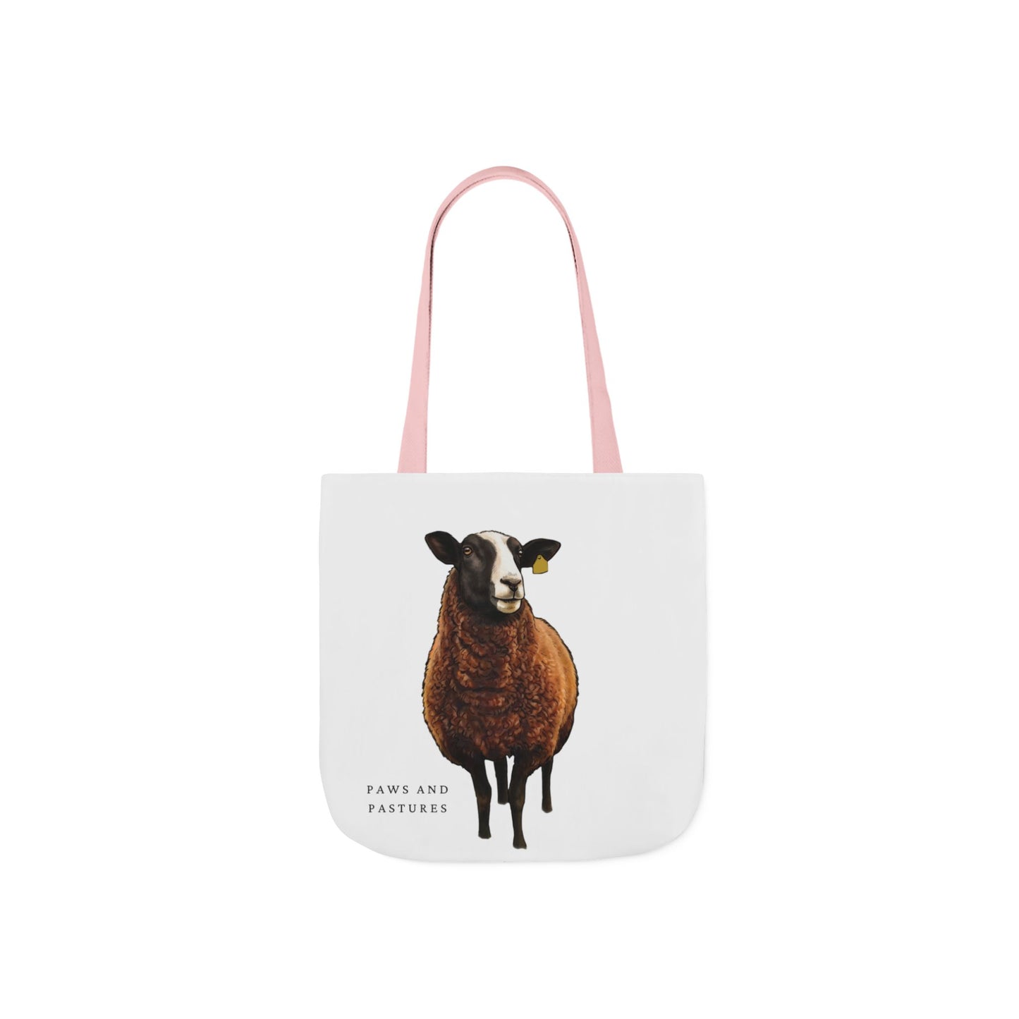 Zwartble Sheep Illustration Tote Bag — Cute Brown Sheep Canvas Shopping Tote