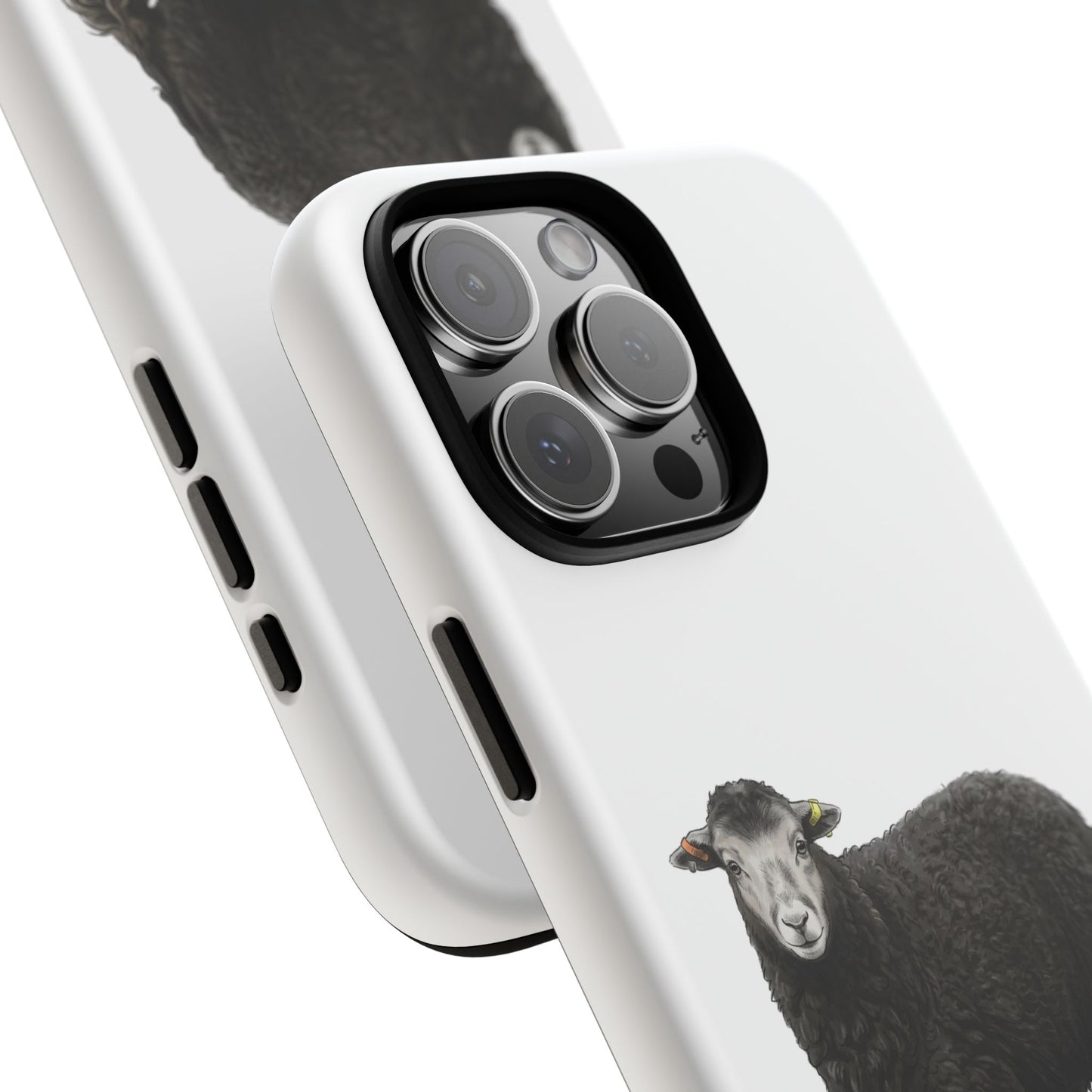 Herdwick Sheep Phone Case — Black Sheep Illustration with “Paws and Pastures”