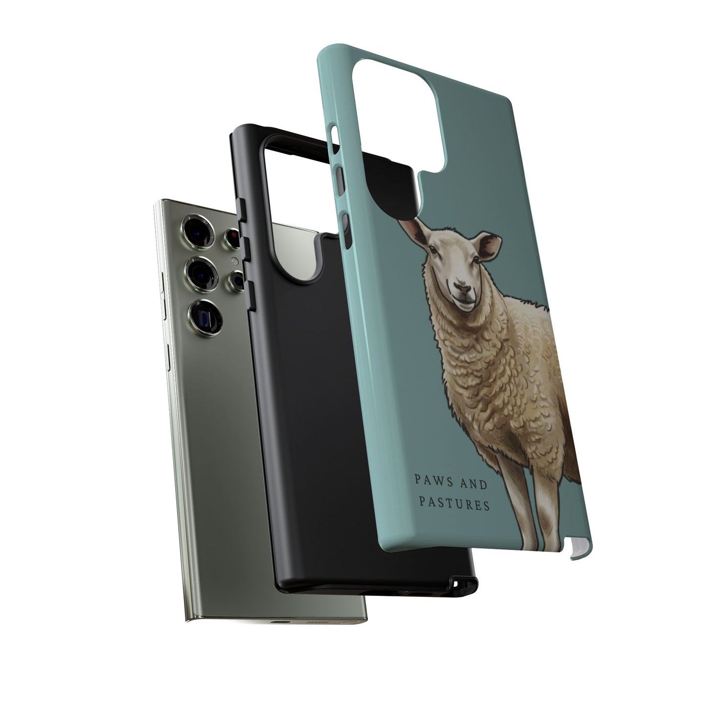 Teal Sheep Illustration Tough Phone Case
