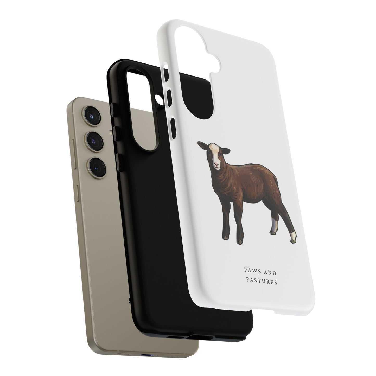 Zwartble Phone Case — Brown Sheep Illustration "Paws and Pastures"