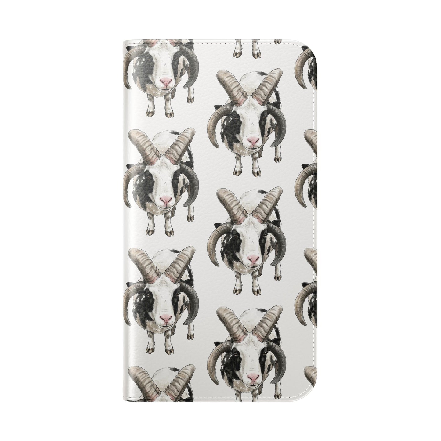Jacob Sheep Pattern Flip Phone Case — Cute Farm Animal Wallet Cover