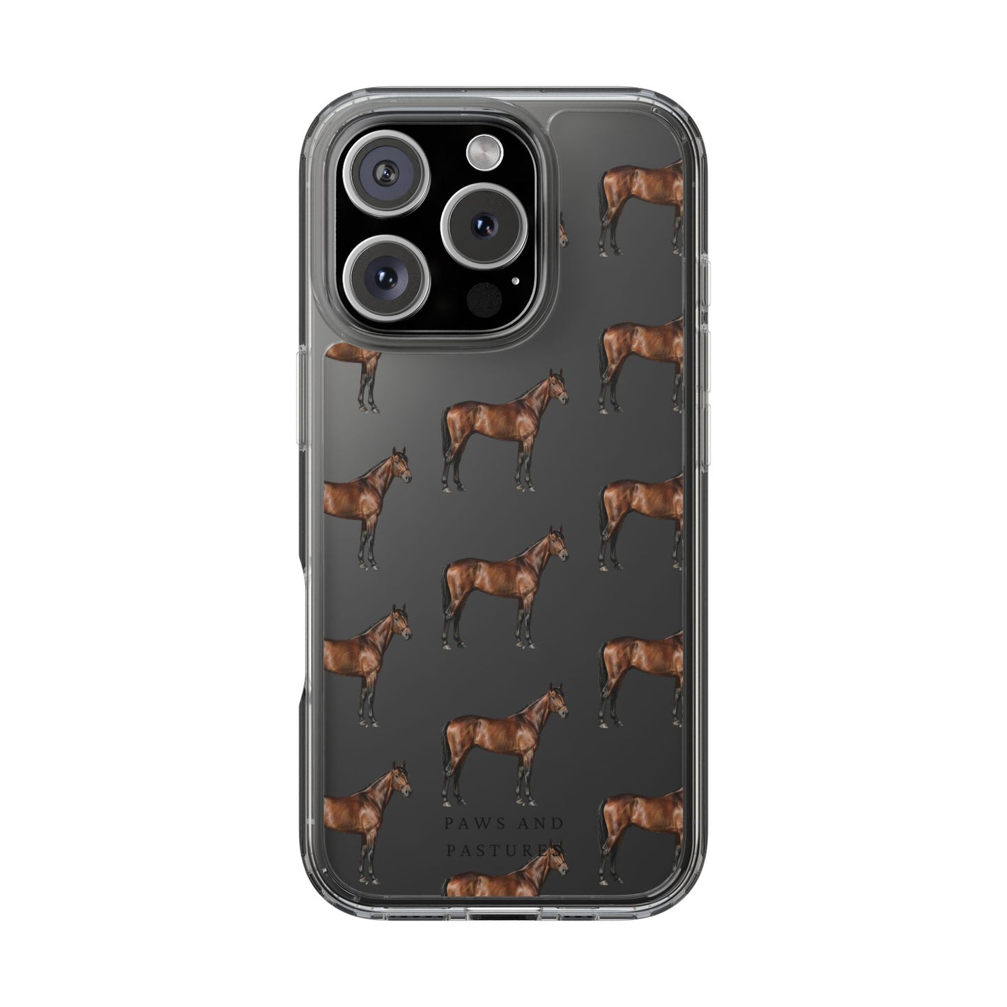 Horse Pattern Clear iPhone Case
