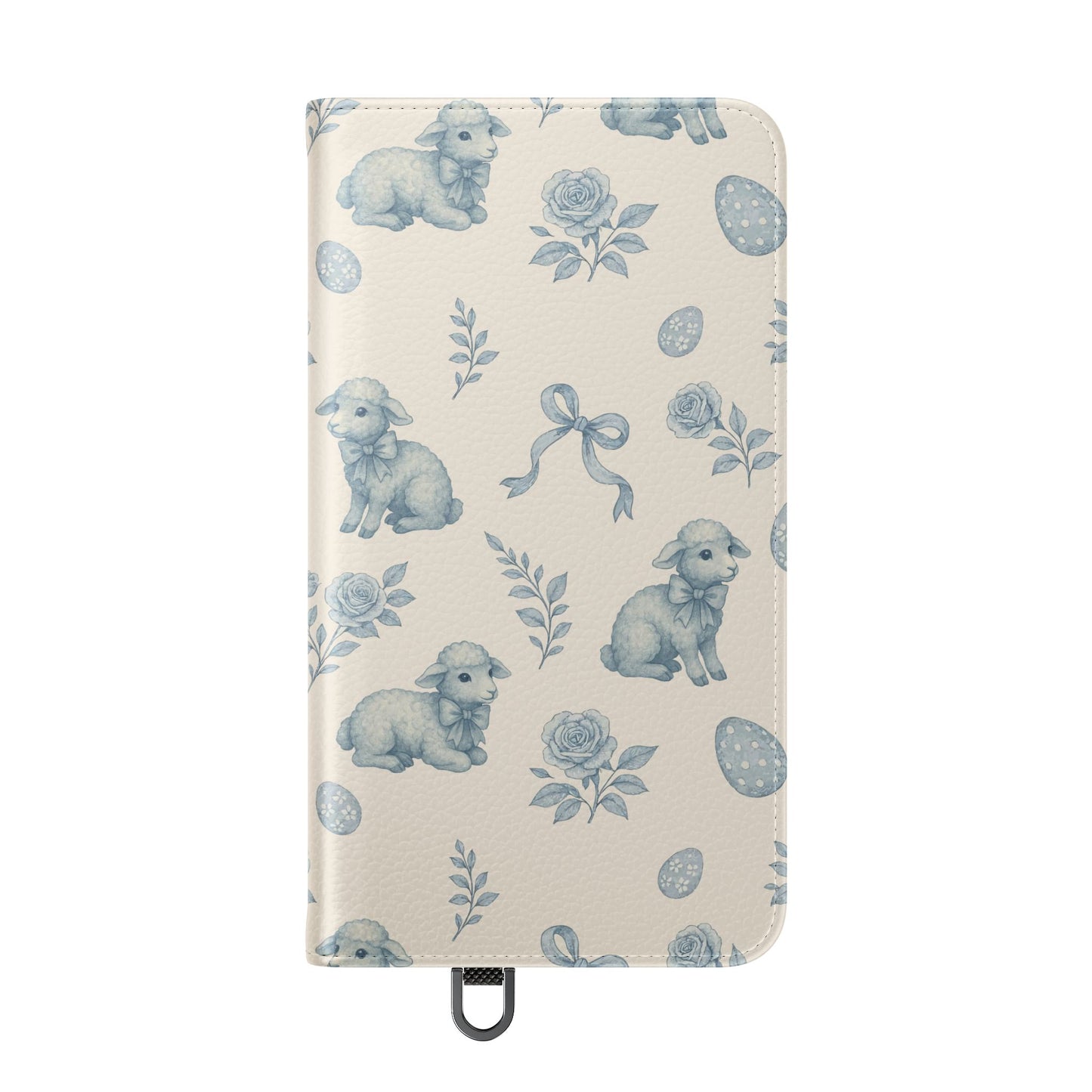 Flip Case — Pastel Blue Easter Lamb Pattern Phone Wallet