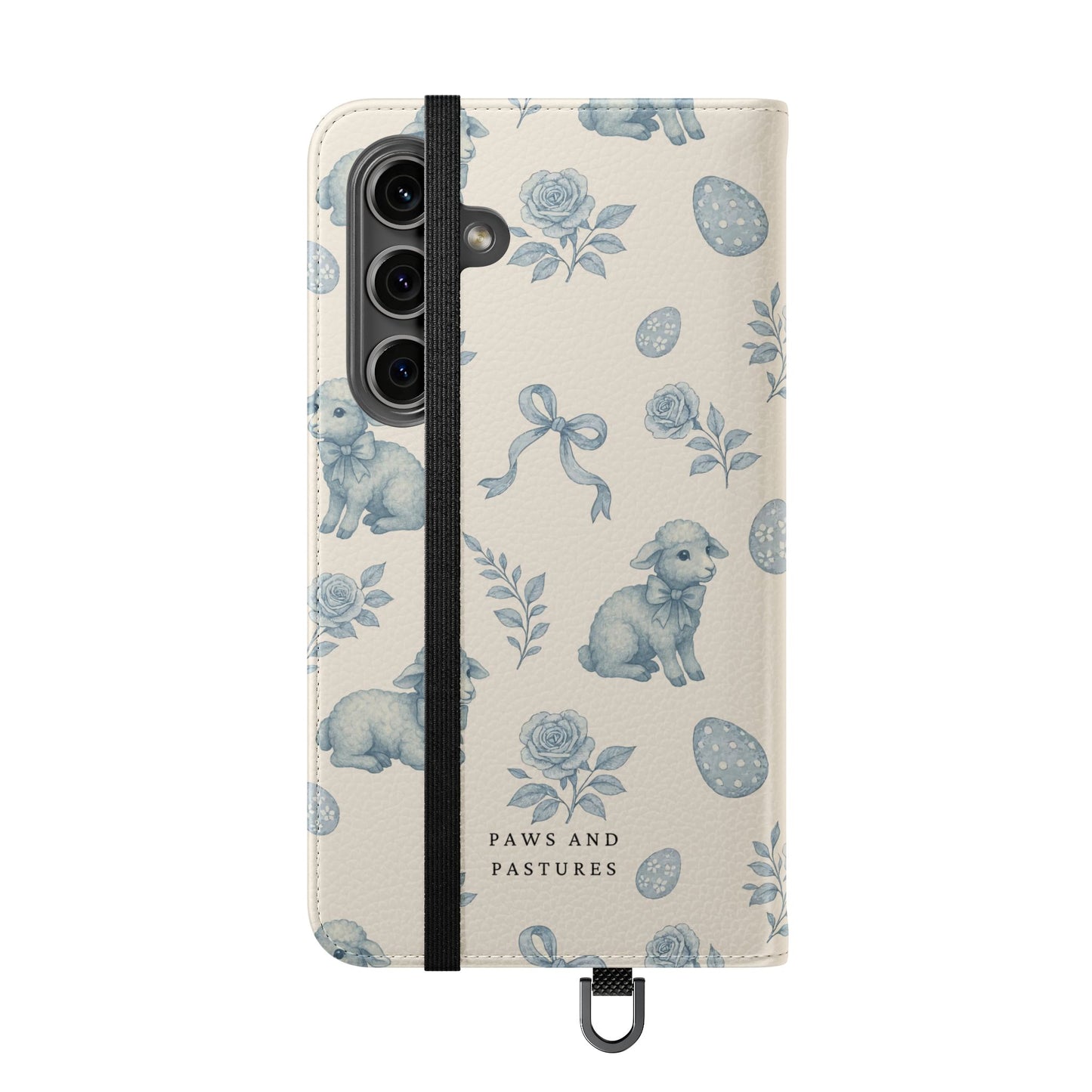 Flip Case — Pastel Blue Easter Lamb Pattern Phone Wallet