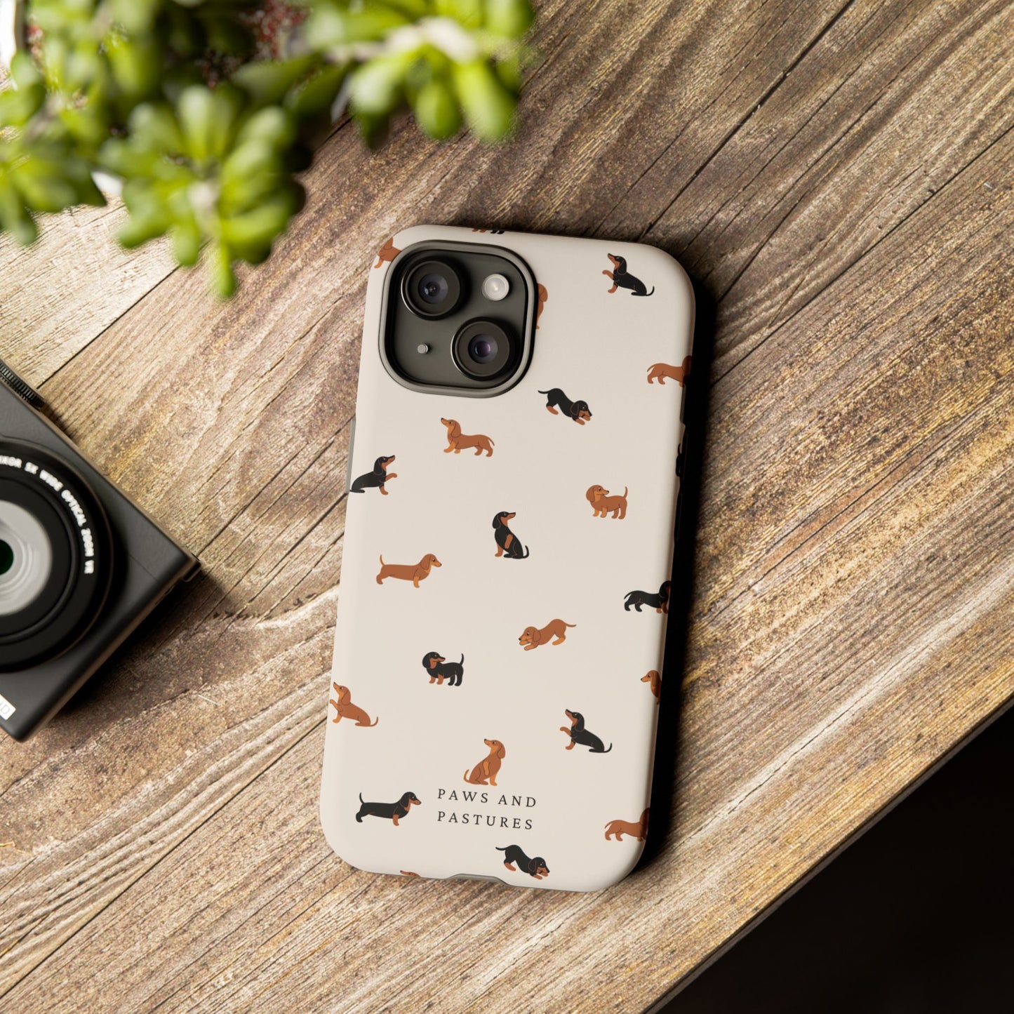 Dachshund Pattern Phone Case — Cute Wiener Dog Protective Cover