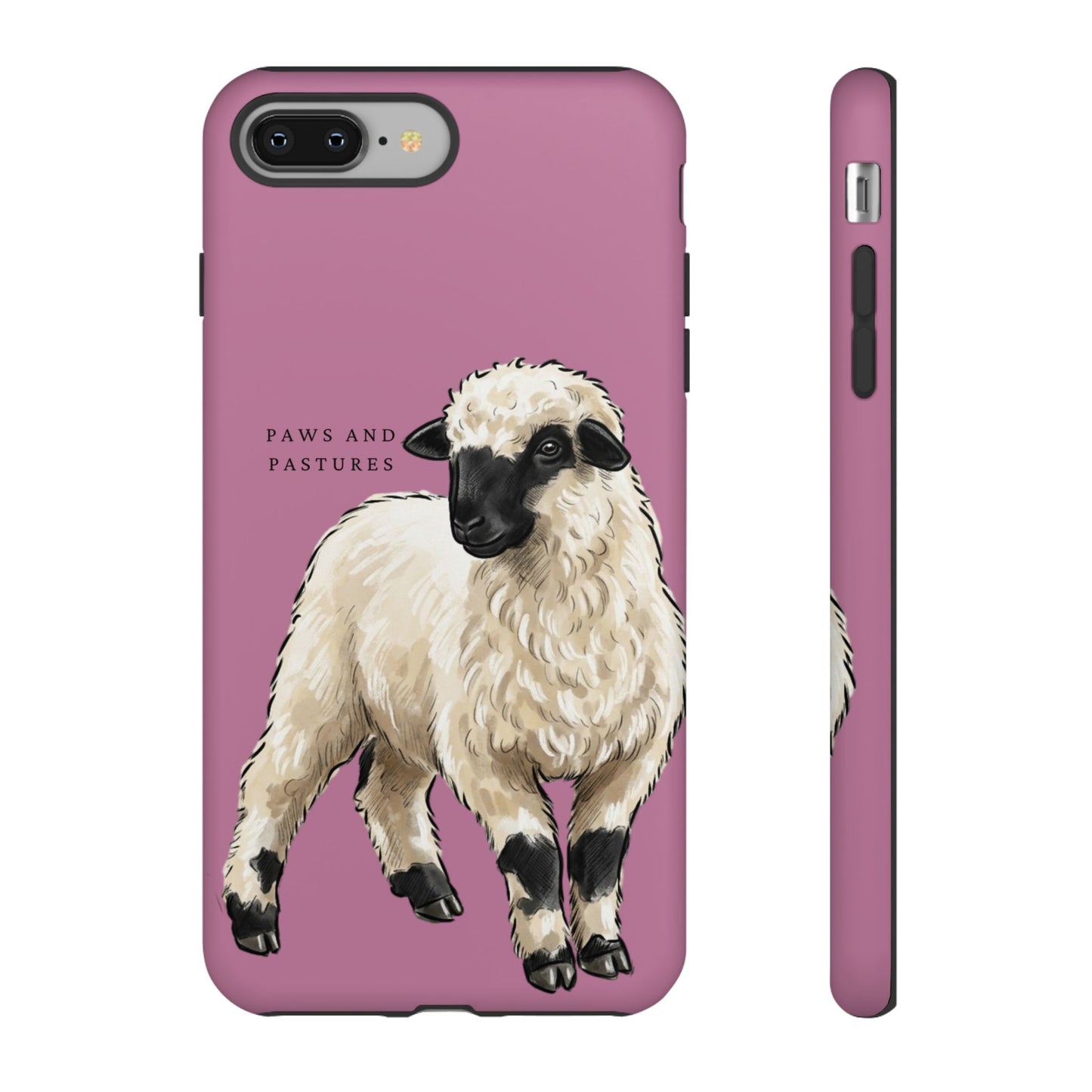 Pink Valais Blacknose Sheep Phone Case – 'Paws and Pastures' Cute Lamb Protective iPhone Cover
