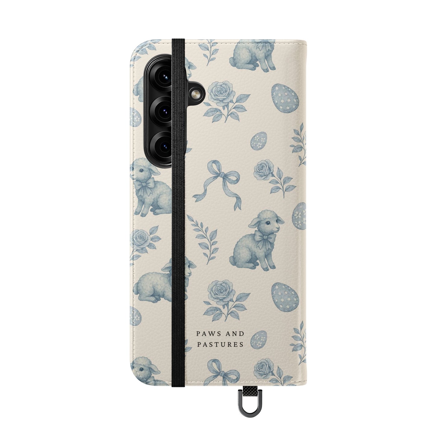 Flip Case — Pastel Blue Easter Lamb Pattern Phone Wallet