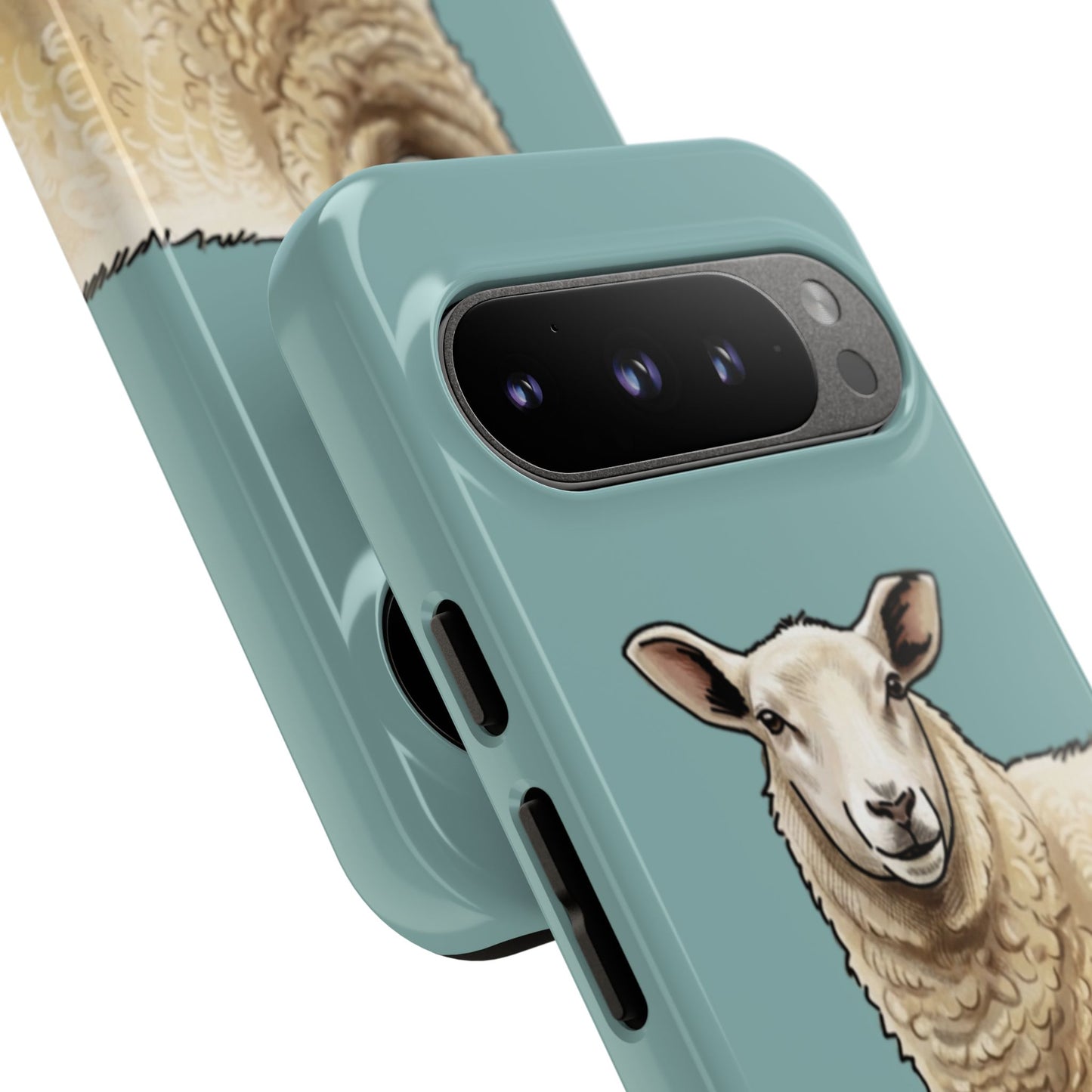 Teal Sheep Illustration Tough Phone Case