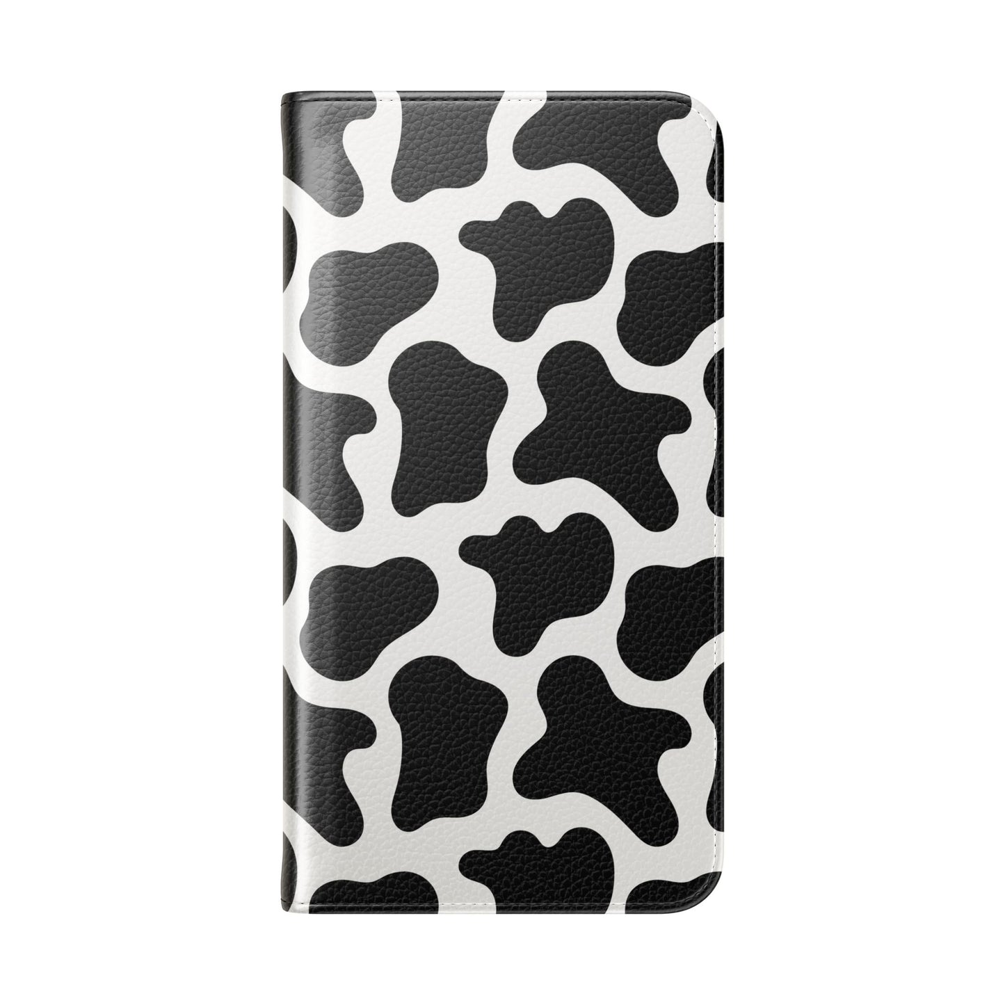Cow Print Flip Phone Case — Black & White Wallet Flip Case