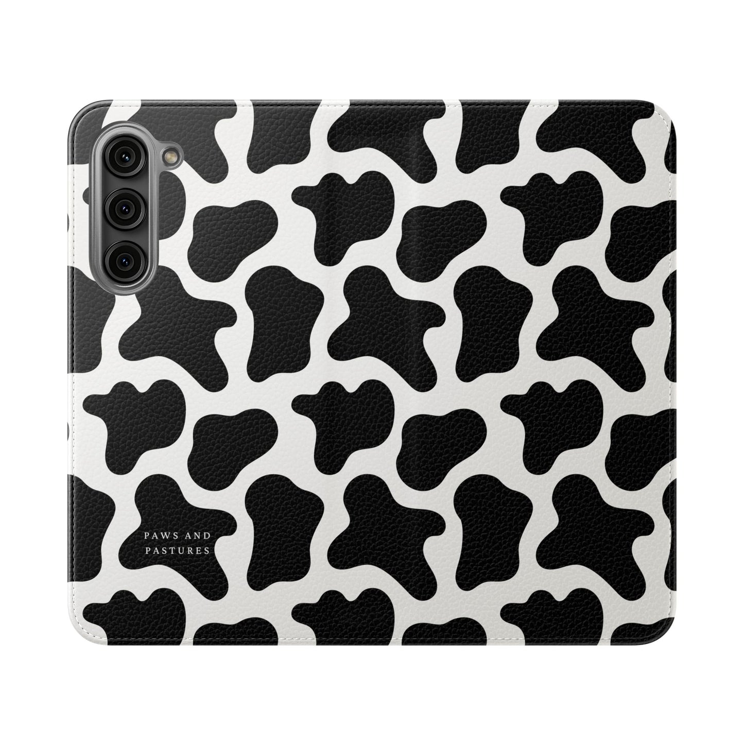 Cow Print Flip Phone Case — Black & White Wallet Flip Case