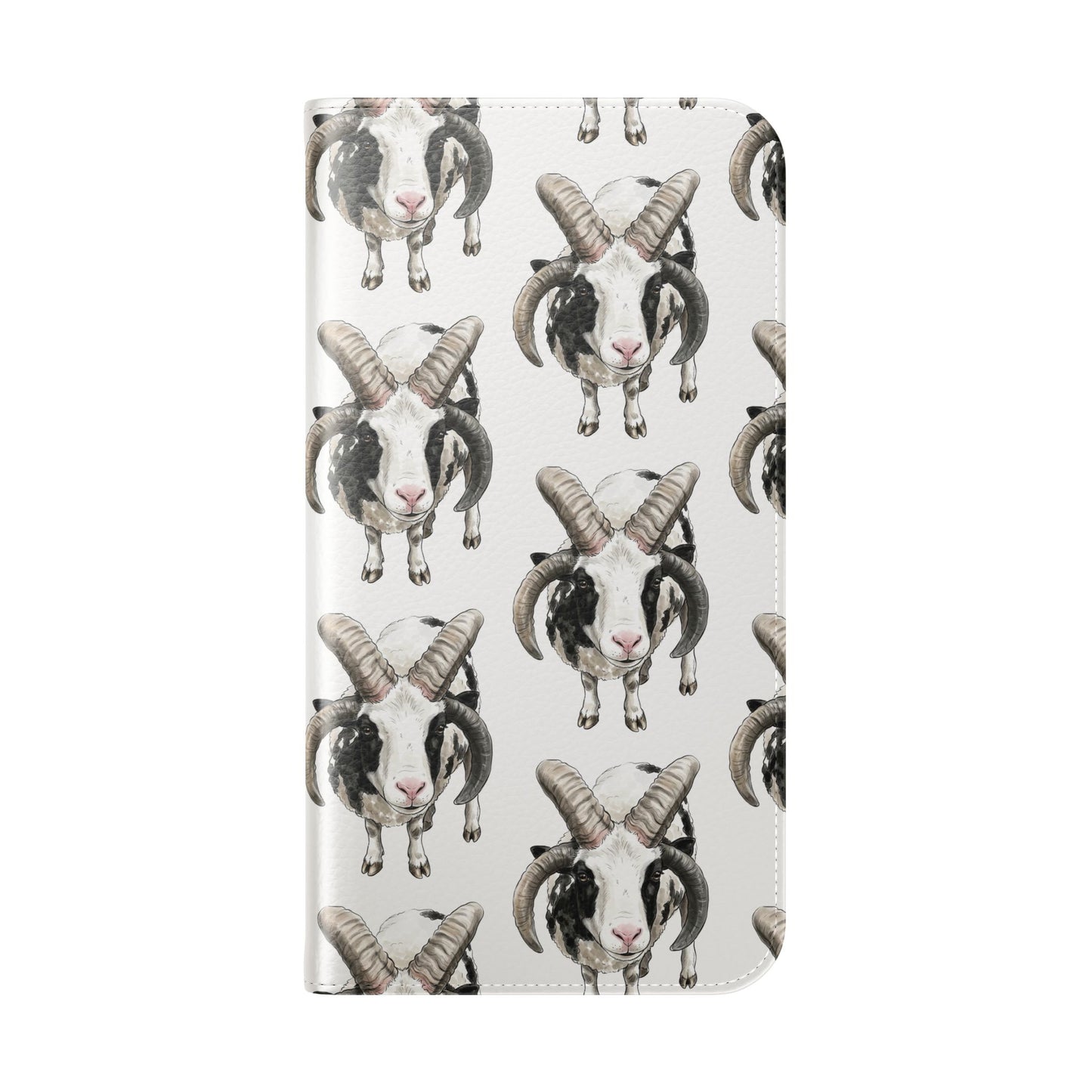 Jacob Sheep Pattern Flip Phone Case — Cute Farm Animal Wallet Cover