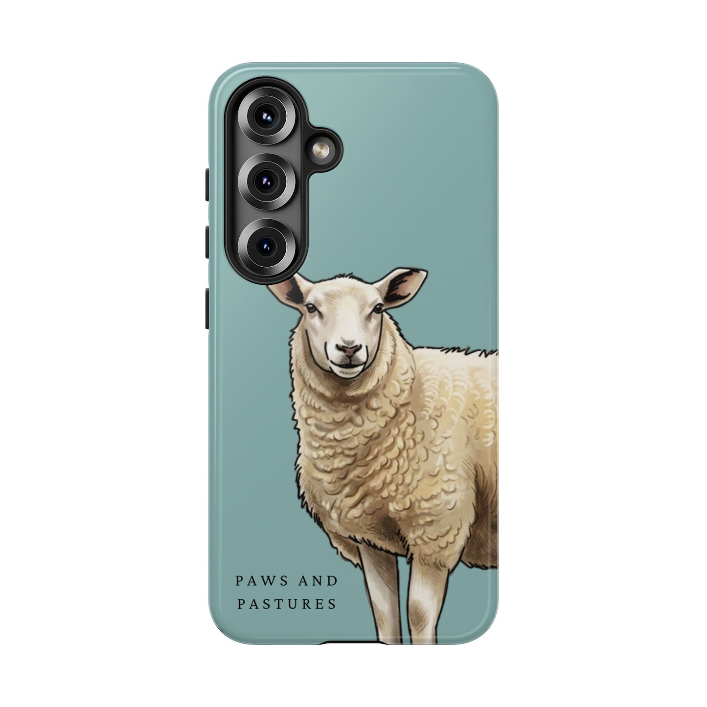 Teal Sheep Illustration Tough Phone Case