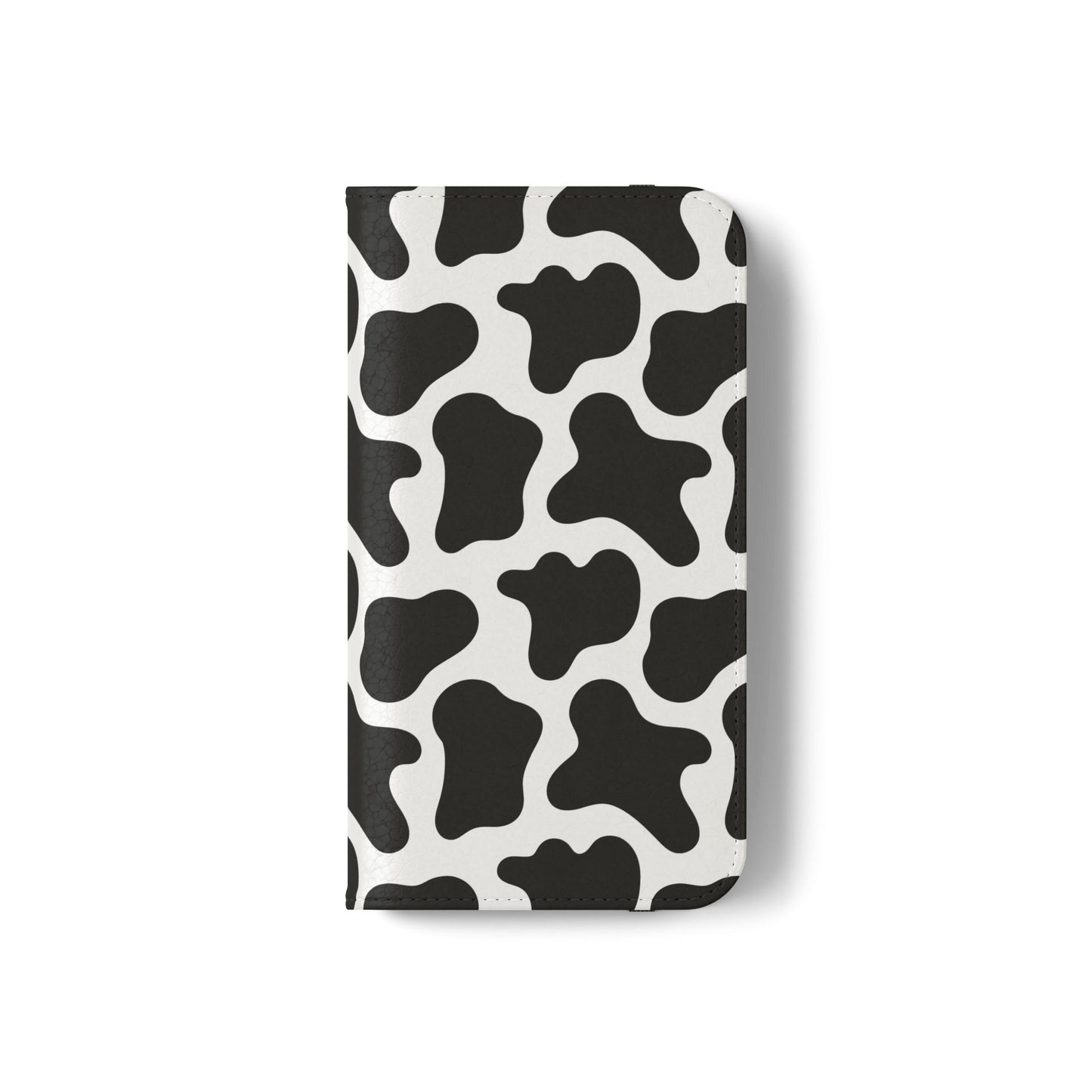 Cow Print Flip Phone Case — Black & White Wallet Flip Case