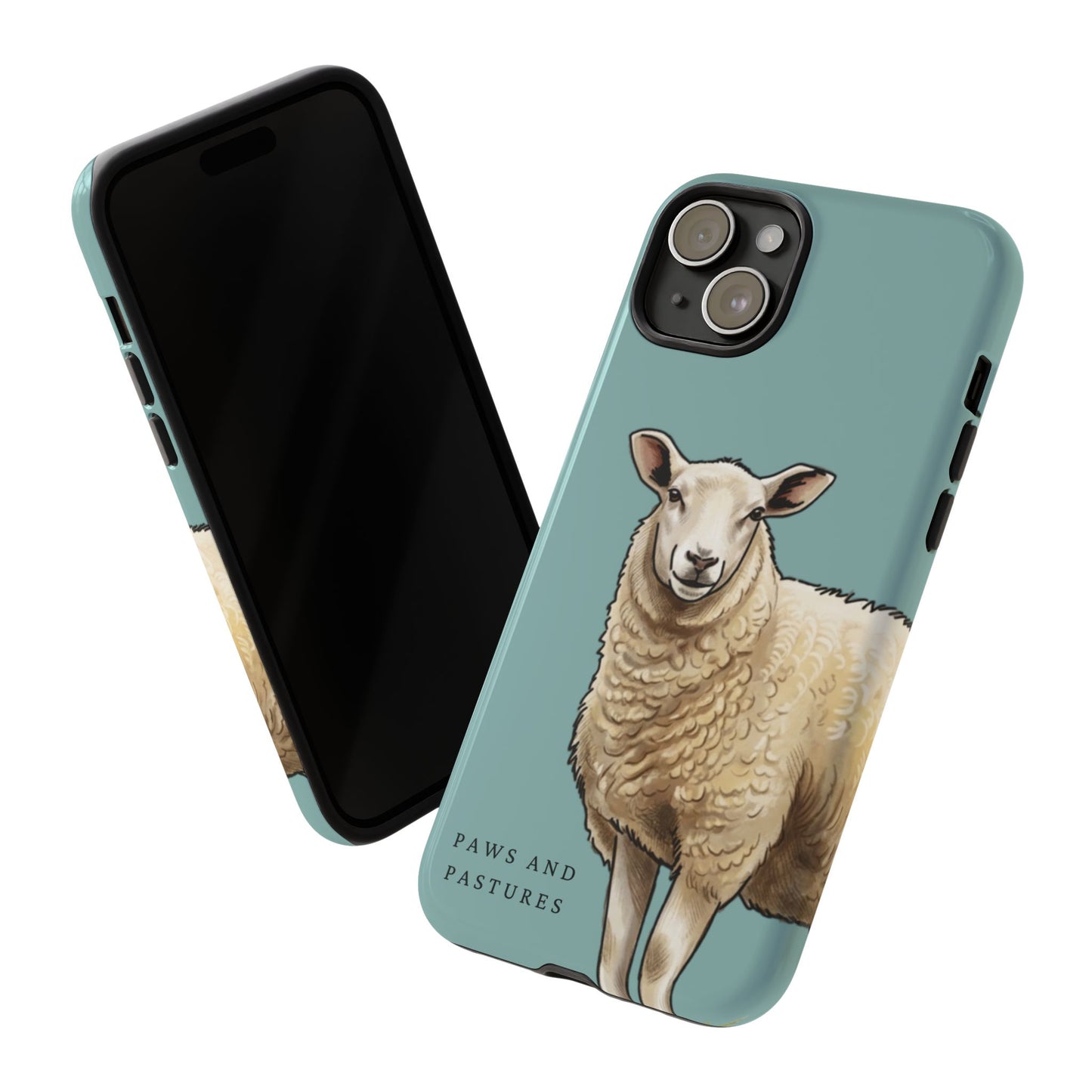 Teal Sheep Illustration Tough Phone Case