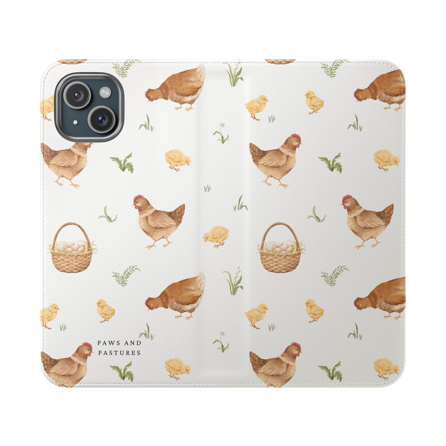 Flip Case – Watercolor Chickens & Baskets Phone Wallet Case