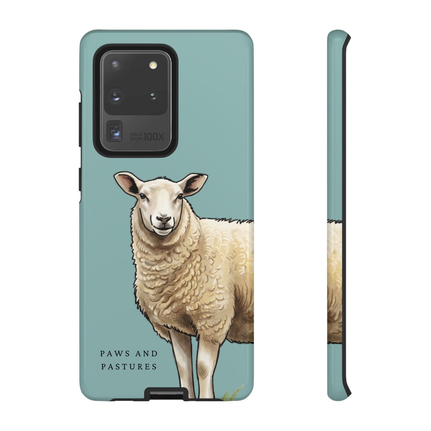 Teal Sheep Illustration Tough Phone Case