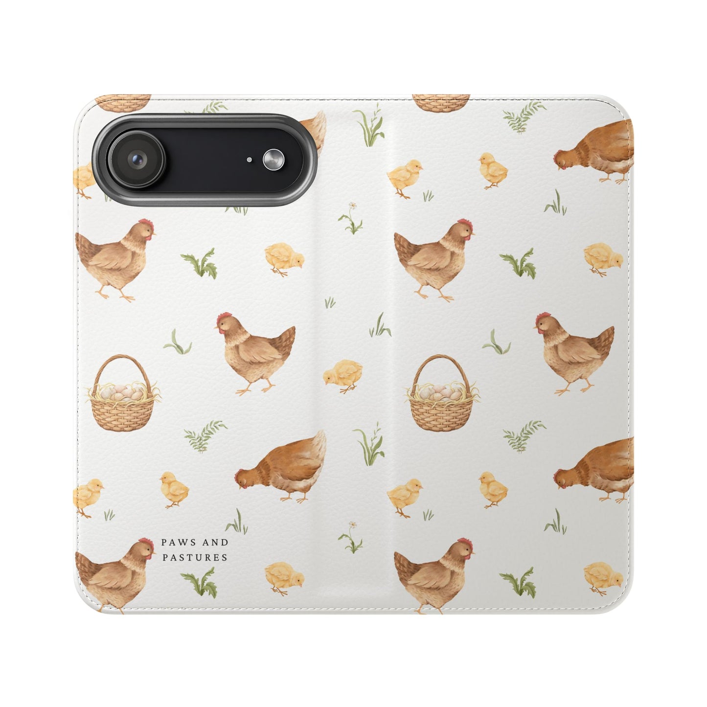 Flip Case – Watercolor Chickens & Baskets Phone Wallet Case
