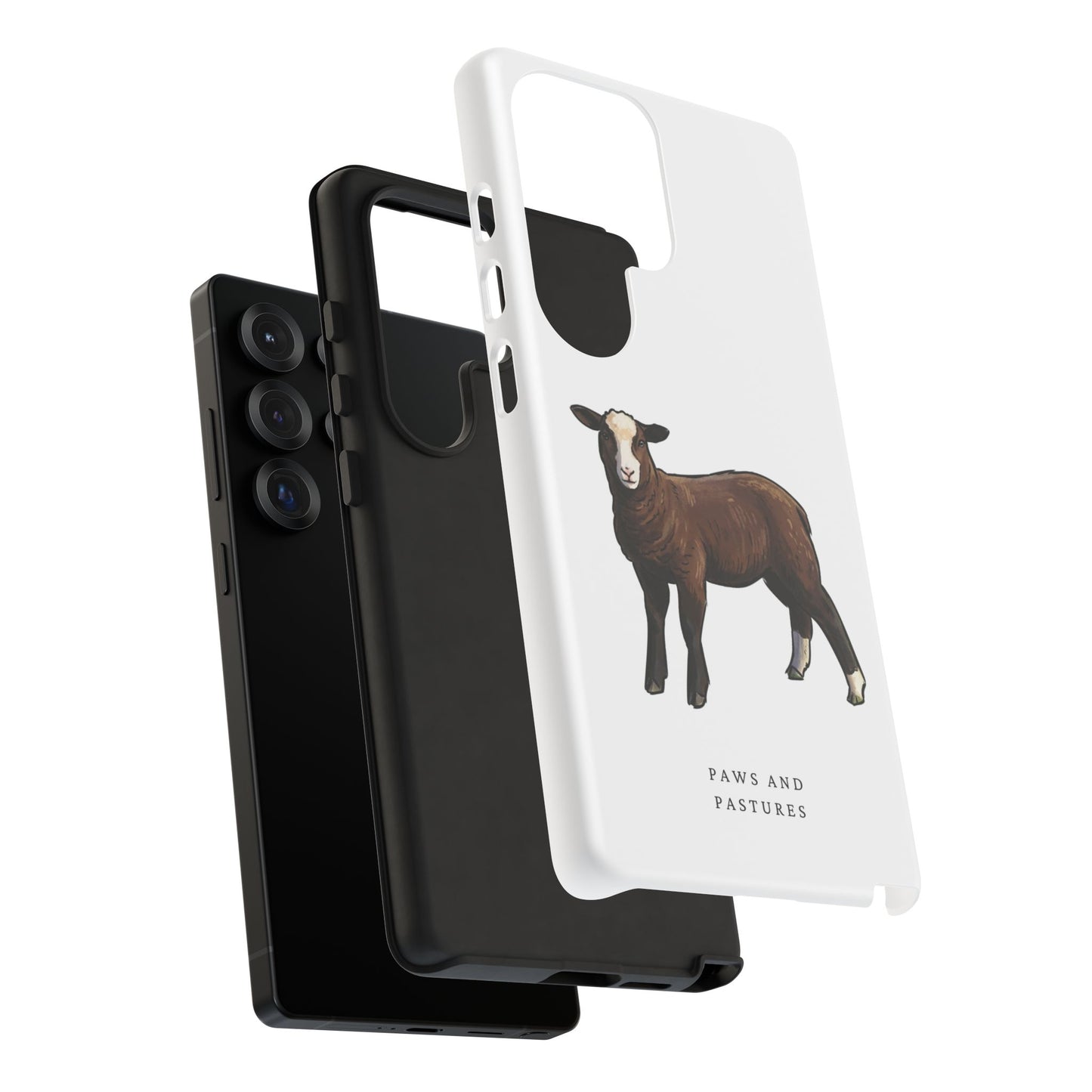 Zwartble Phone Case — Brown Sheep Illustration "Paws and Pastures"