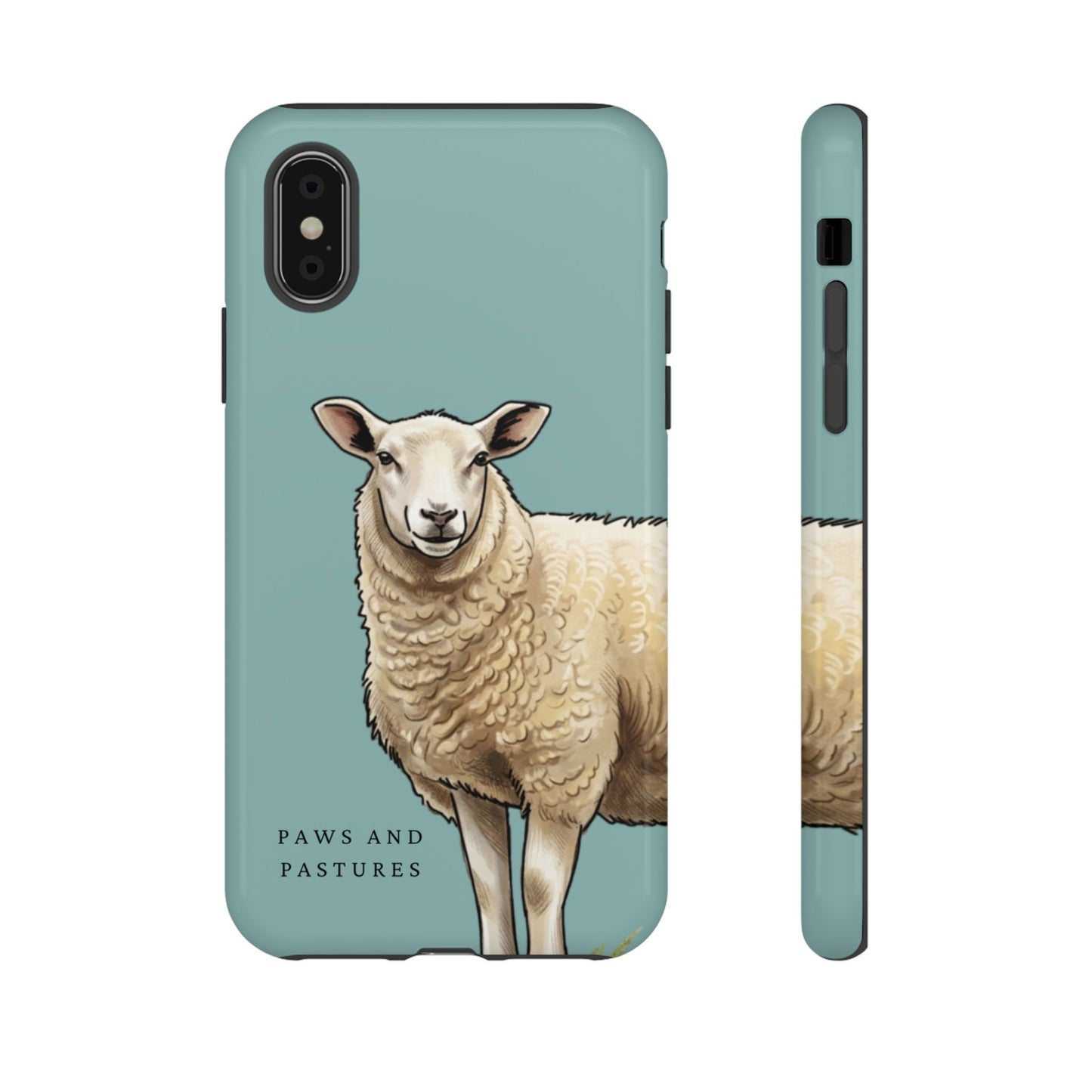 Teal Sheep Illustration Tough Phone Case
