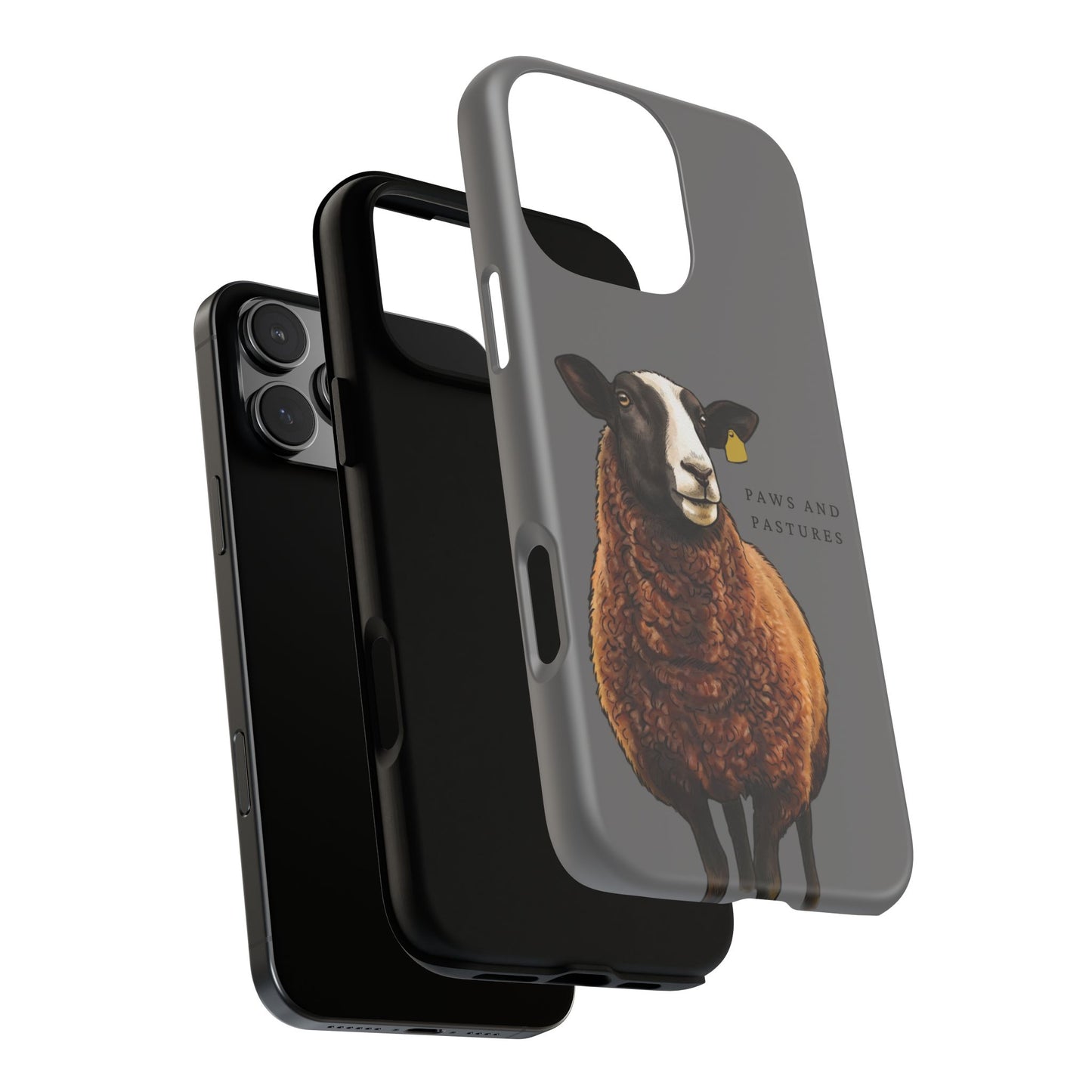 Zwartble Sheep Grey Phone Case – Paws and Pastures Cute Farm Animal iPhone Cover