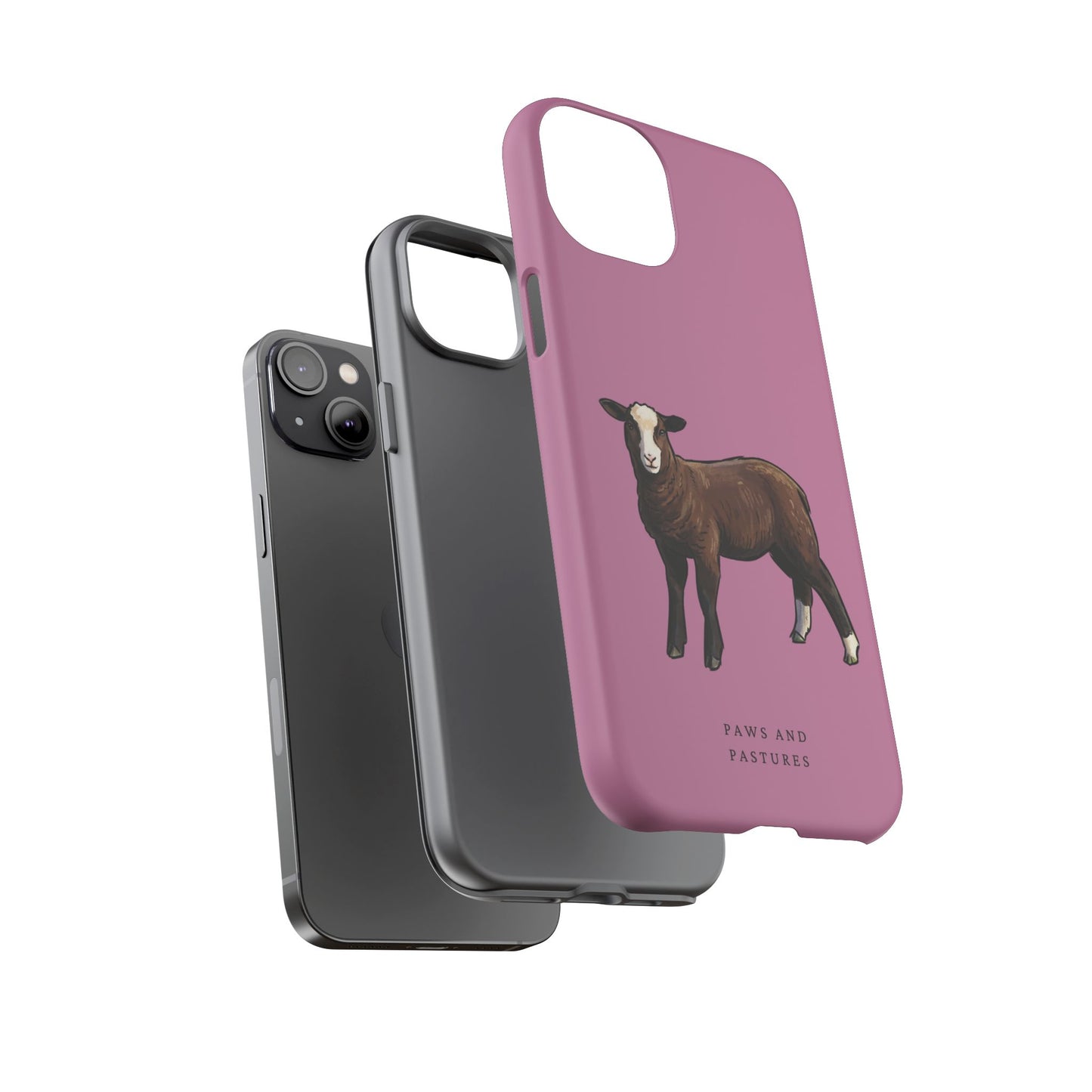 Zwartble Phone Case — Brown Sheep Illustration "Paws and Pastures"