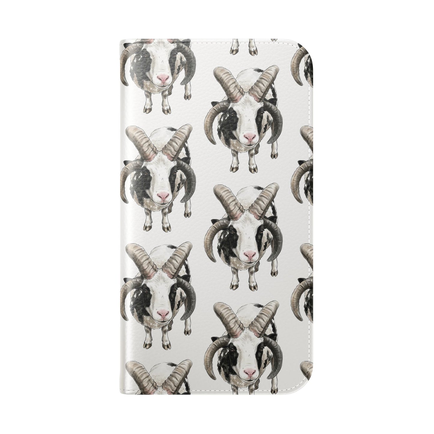 Jacob Sheep Pattern Flip Phone Case — Cute Farm Animal Wallet Cover