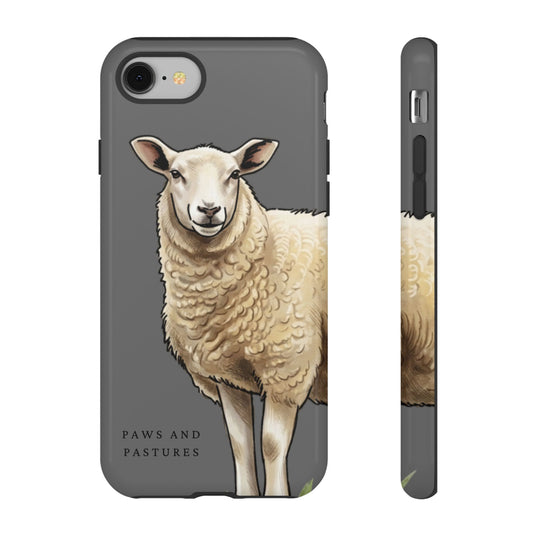 Grey Sheep Illustration Tough Phone Case