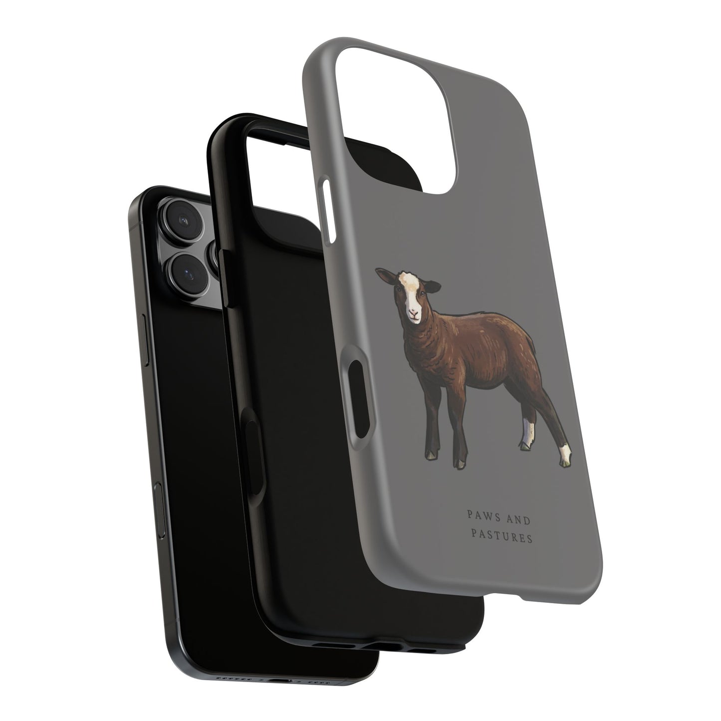 Zwartble Phone Case — Brown Sheep Illustration "Paws and Pastures"