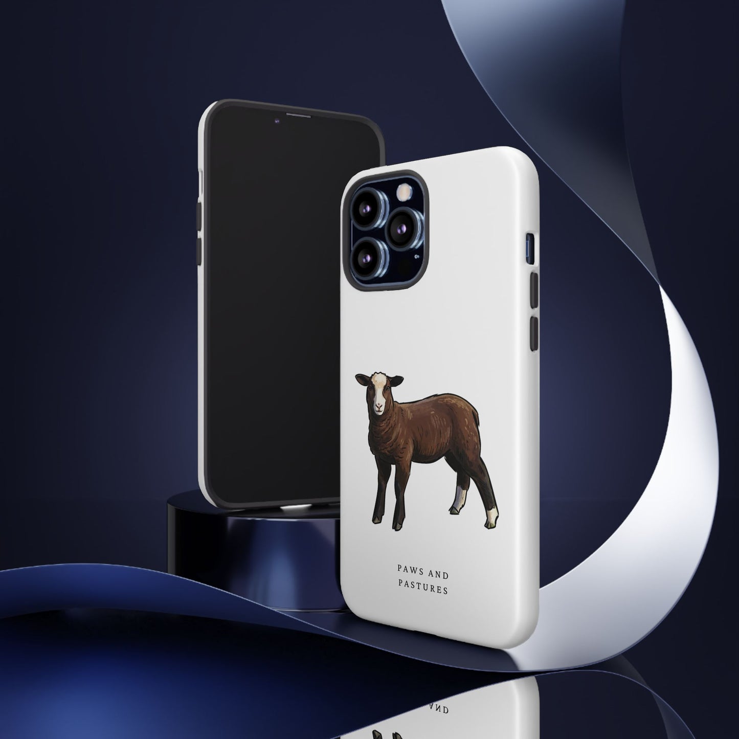 Zwartble Phone Case — Brown Sheep Illustration "Paws and Pastures"
