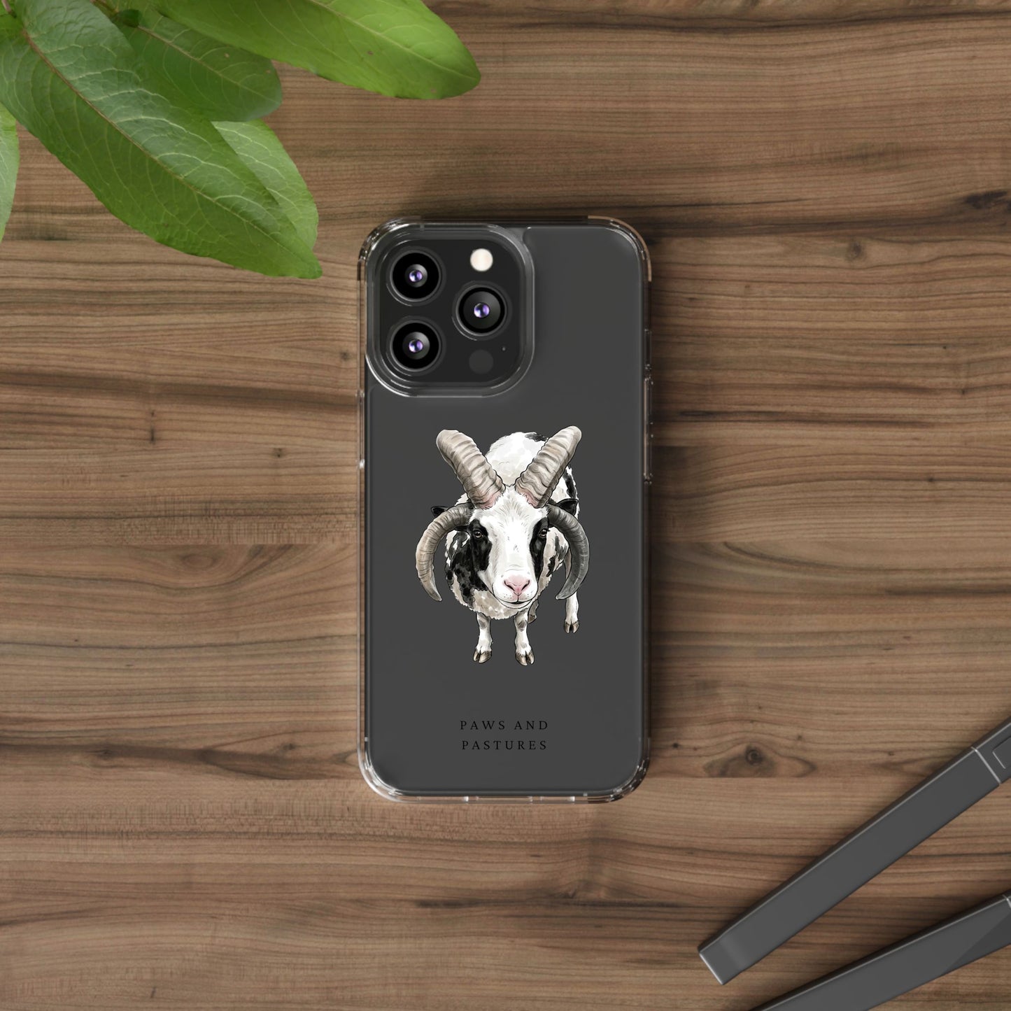 Jacob Sheep Clear Phone Case — Cute Goat Illustration Clear Case for Sheep Lovers