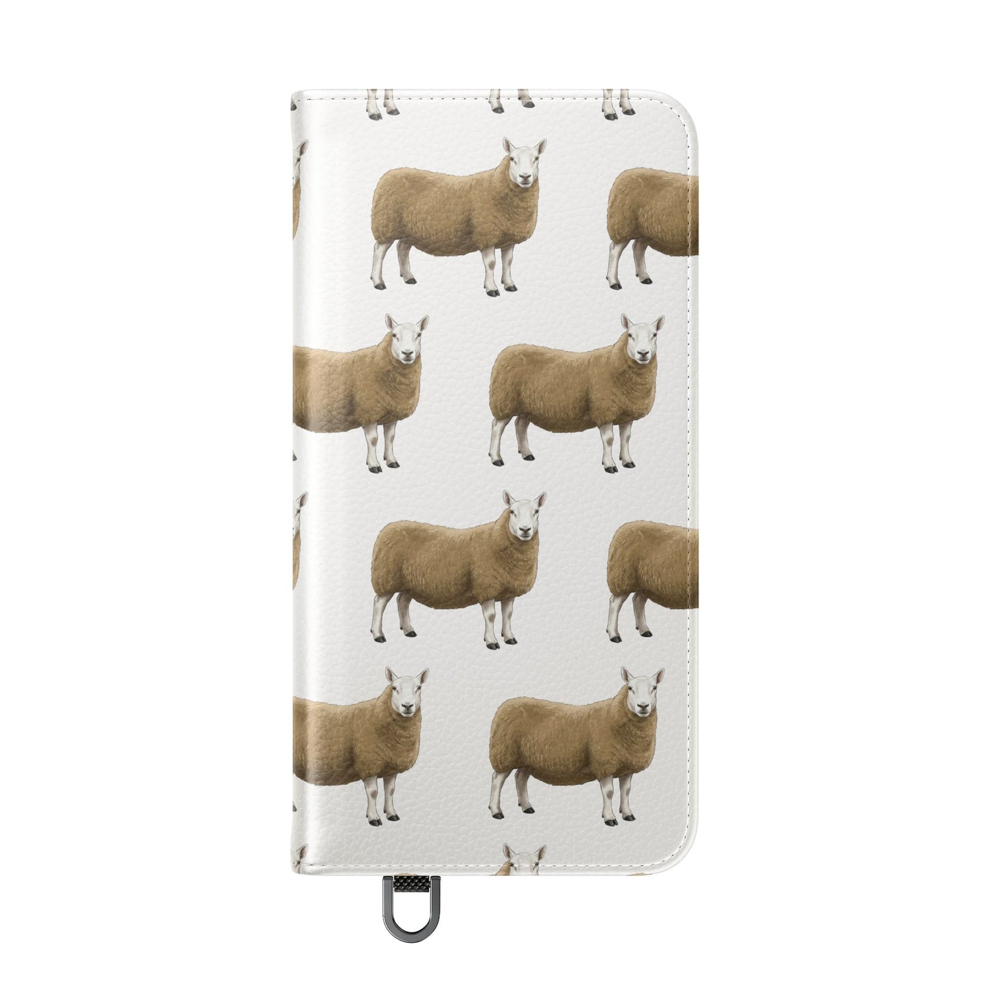 Cheviot Sheep Pattern Flip Phone Case – Cute Pastoral Wallet Cover with Card Slots