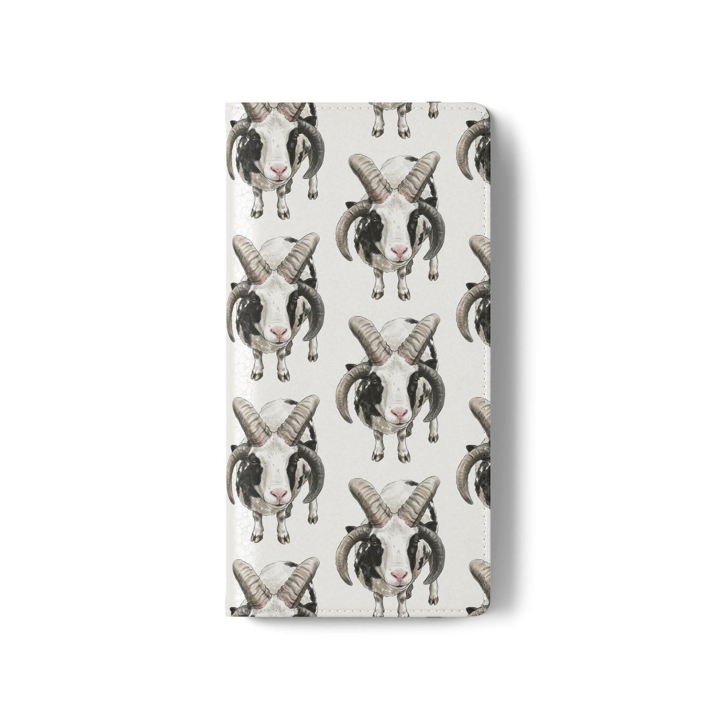 Jacob Sheep Pattern Flip Phone Case — Cute Farm Animal Wallet Cover