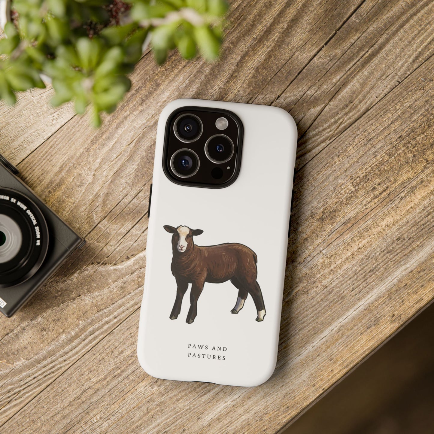 Zwartble Phone Case — Brown Sheep Illustration "Paws and Pastures"
