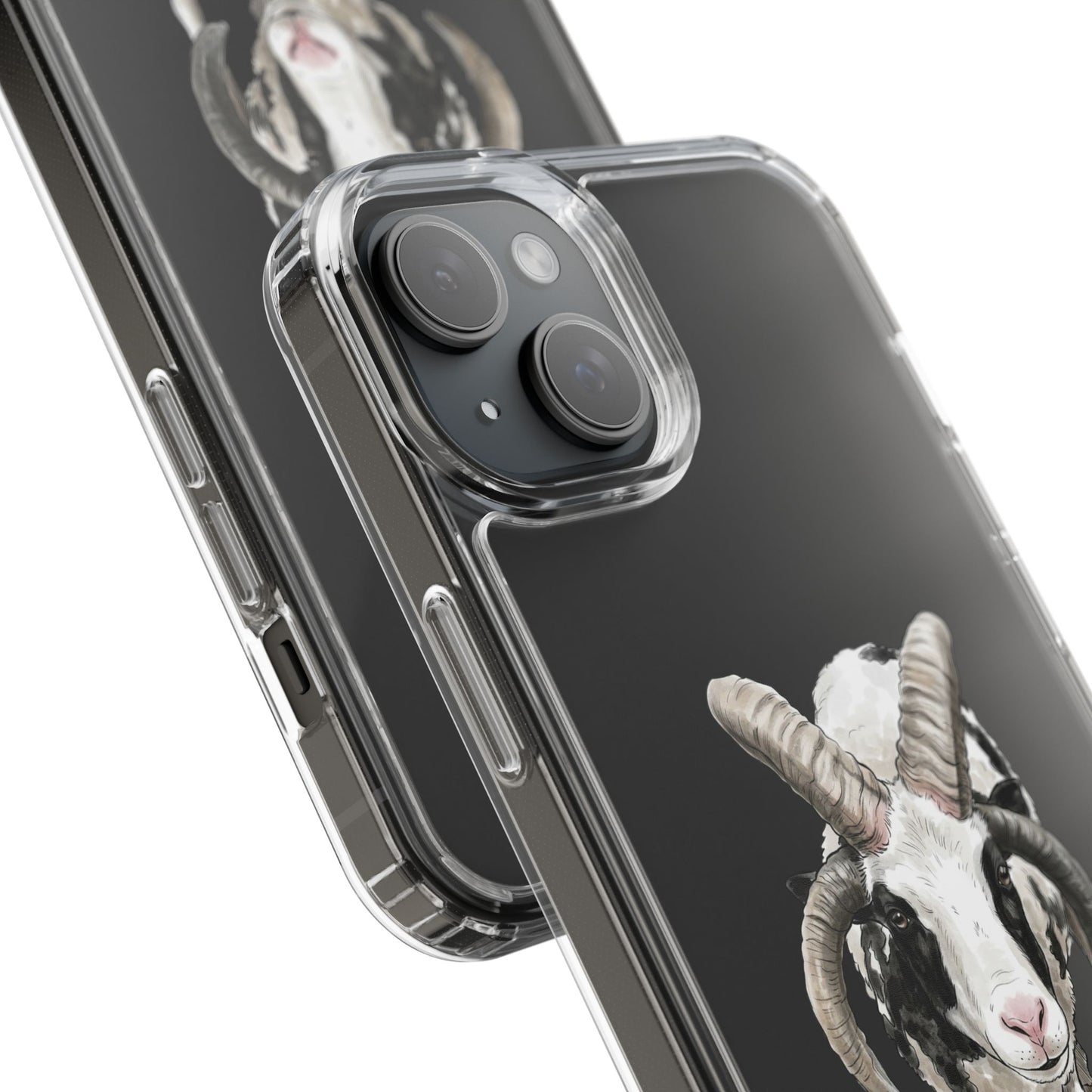 Jacob Sheep Clear Phone Case — Cute Goat Illustration Clear Case for Sheep Lovers