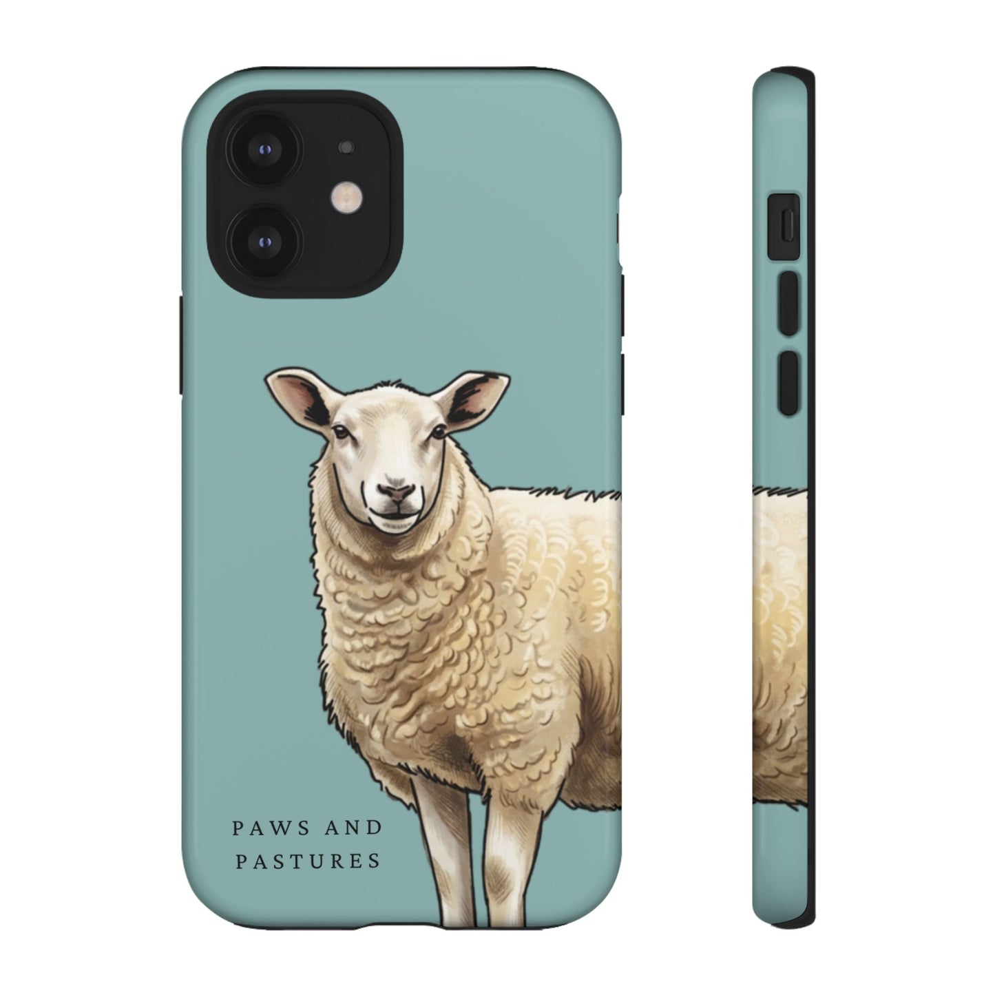 Teal Sheep Illustration Tough Phone Case