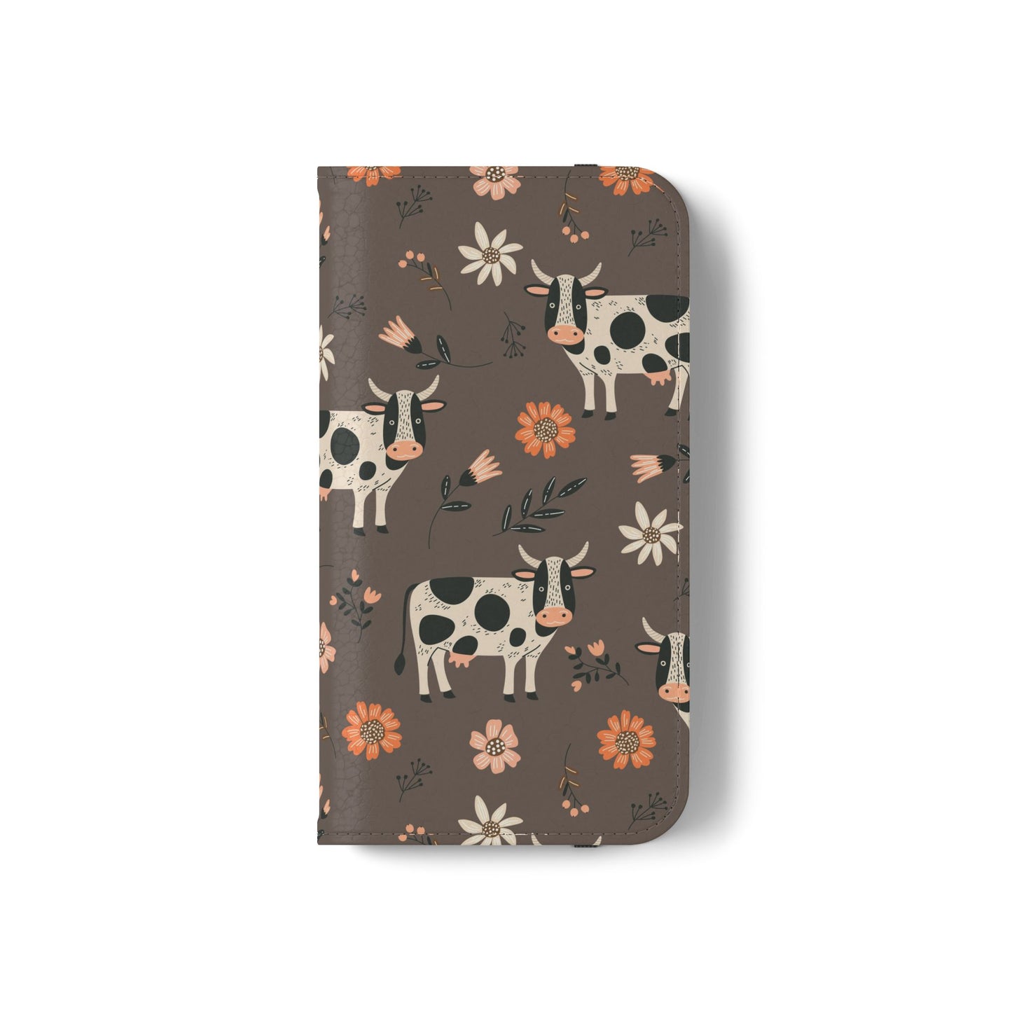 Cow Floral Flip Phone Case – Folklore Farm Pattern Wallet Case