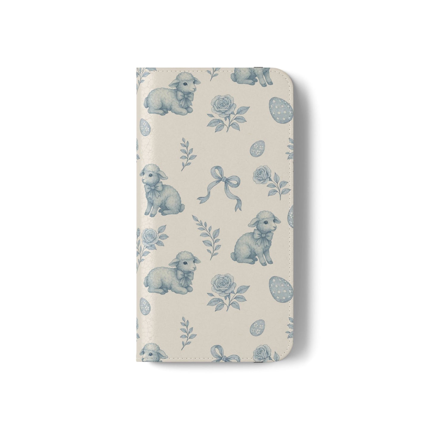Flip Case — Pastel Blue Easter Lamb Pattern Phone Wallet